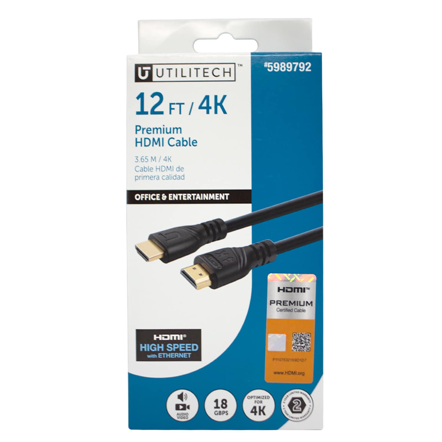 Utilitech HD4K12FT-BL Hdmi-Cables - View #6