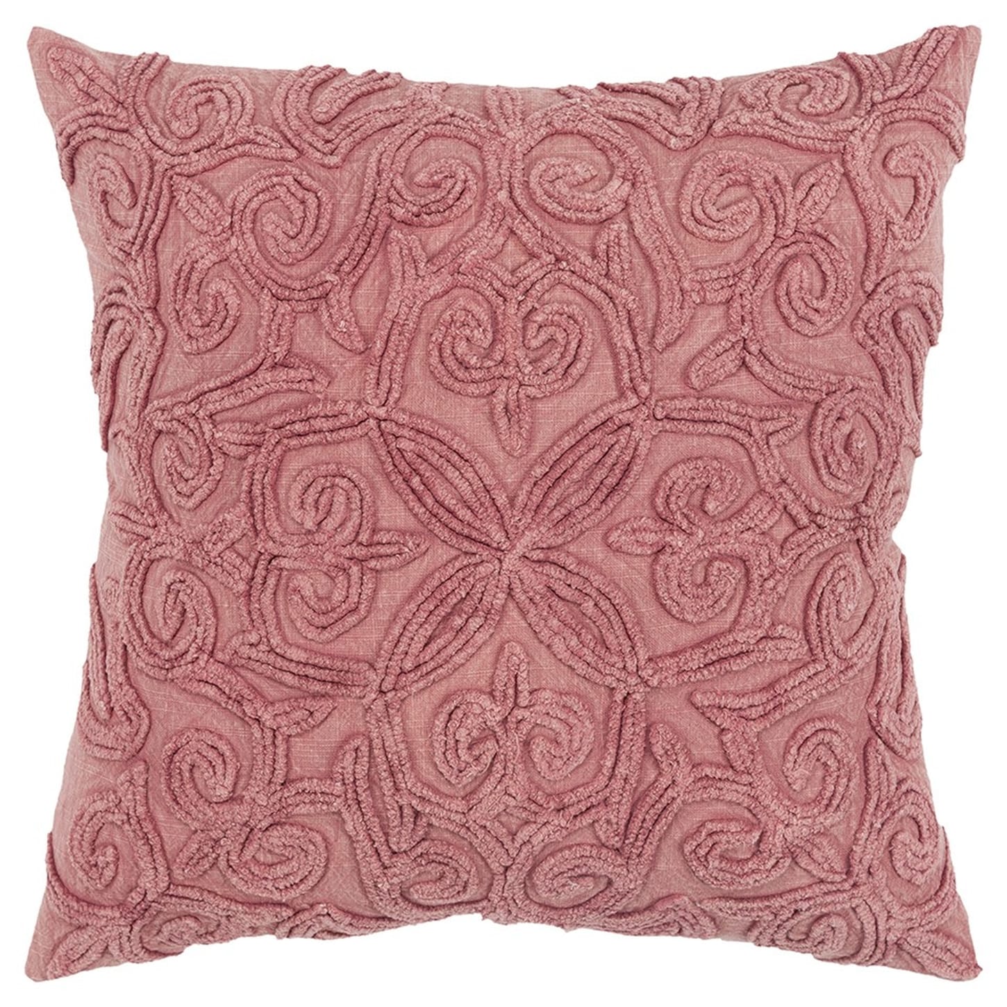 HomeRoots 4000403397 20-in x 20-in Pink Square Indoor Decorative Pillow