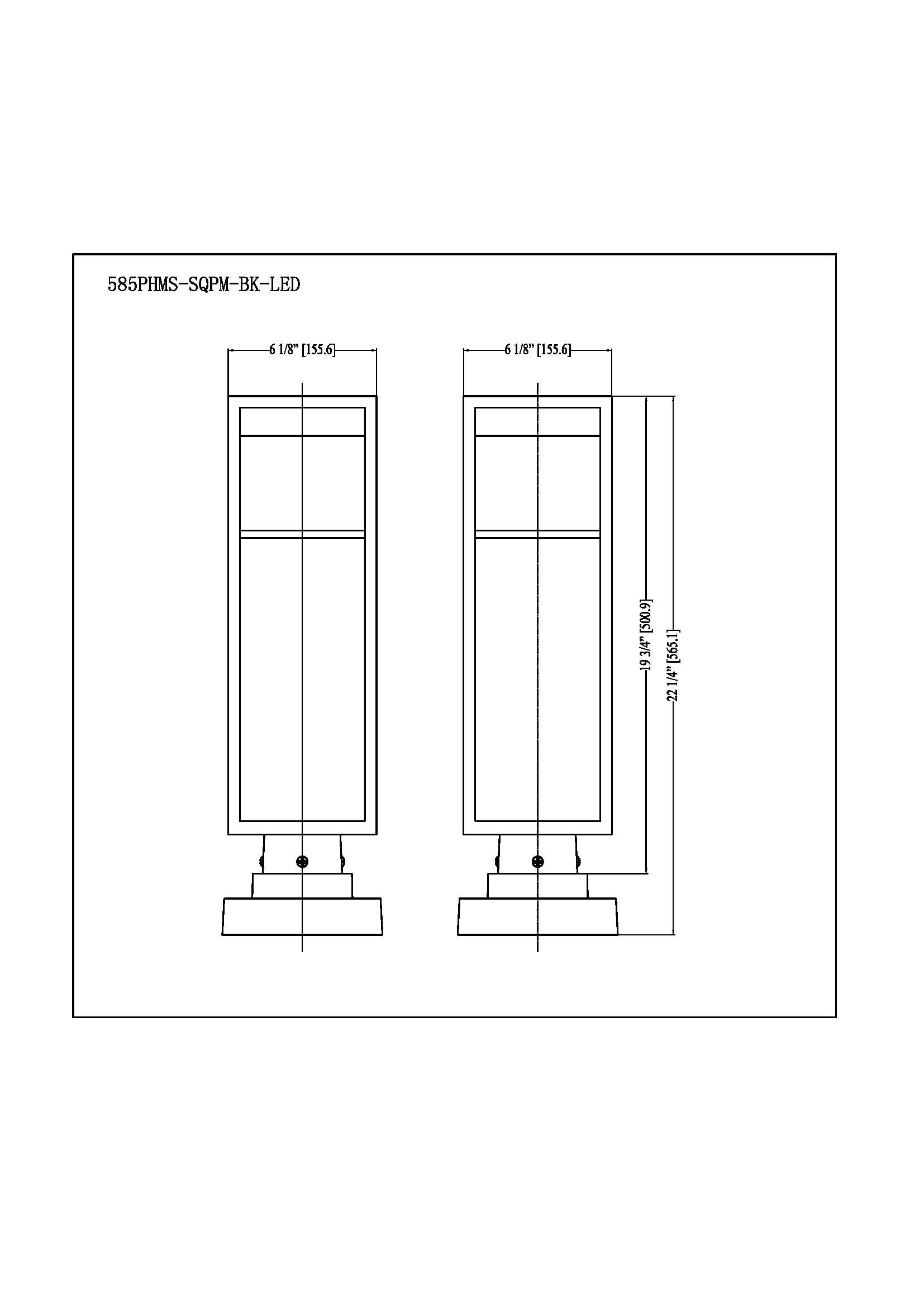 Z-Lite 585PHMS-SQPM-BK-LED Post-Lights - View #6