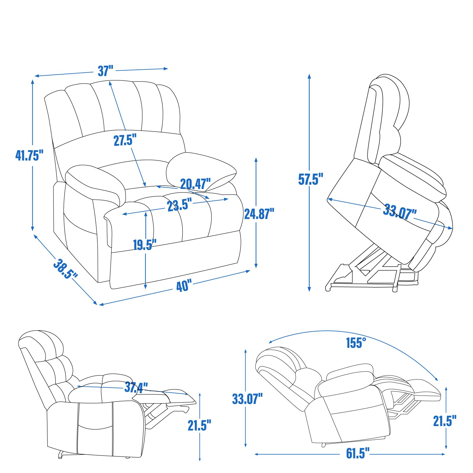 Mondawe OR-P78EA-OF recliners - View #11
