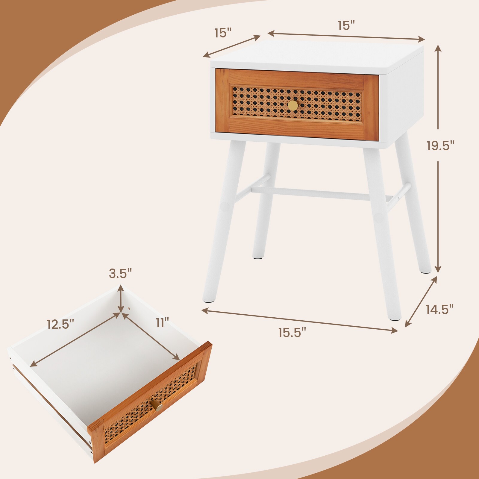 Fenbeli QLLSFENH127 nightstands - View #3