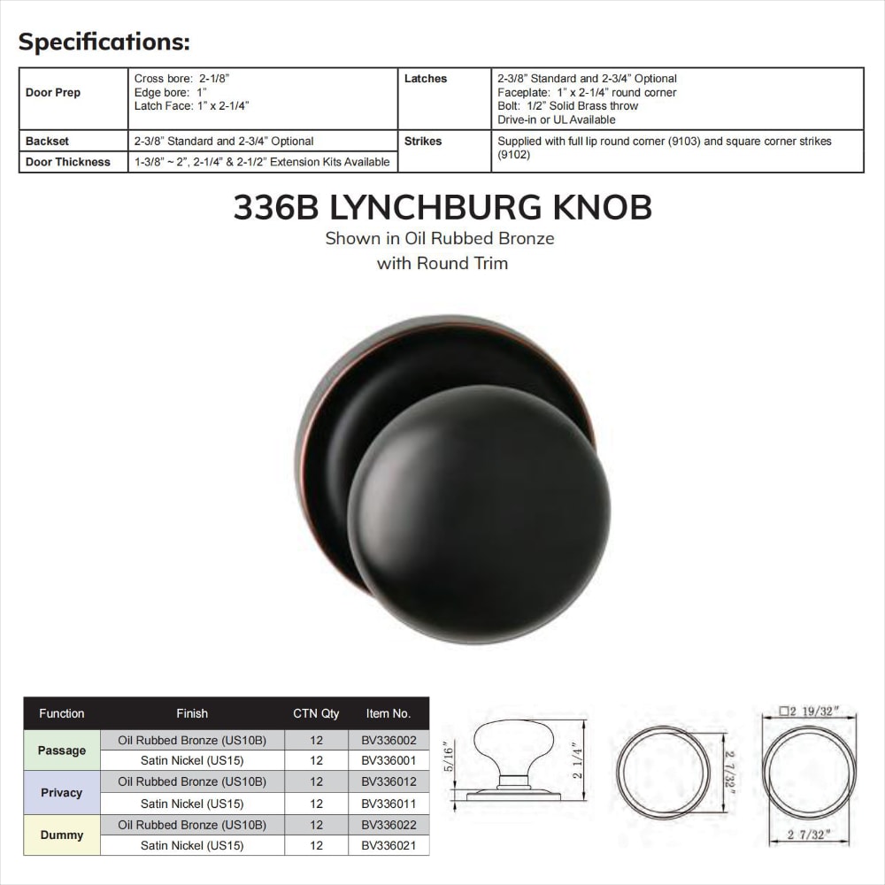Delaney Hardware BV336002 Door-Knobs - View #2