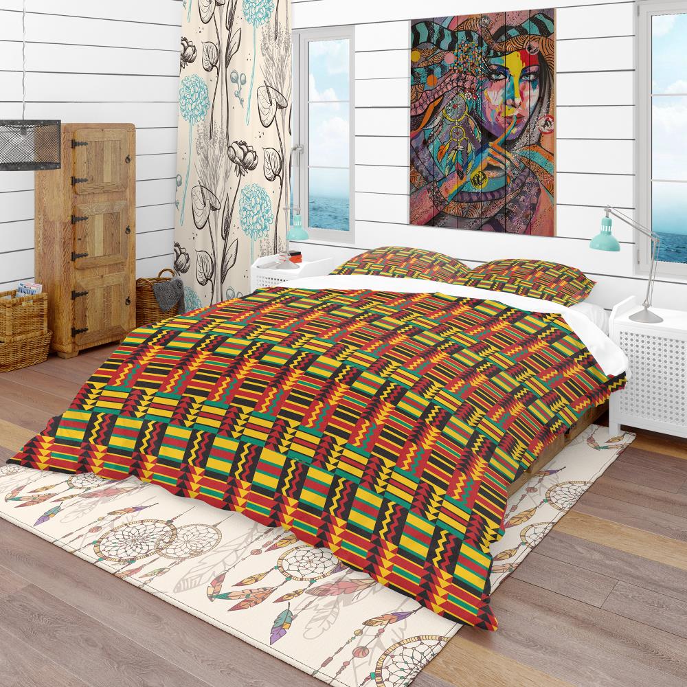 Designart BED18993-T 3 -Piece Red Twin Duvet cover Set