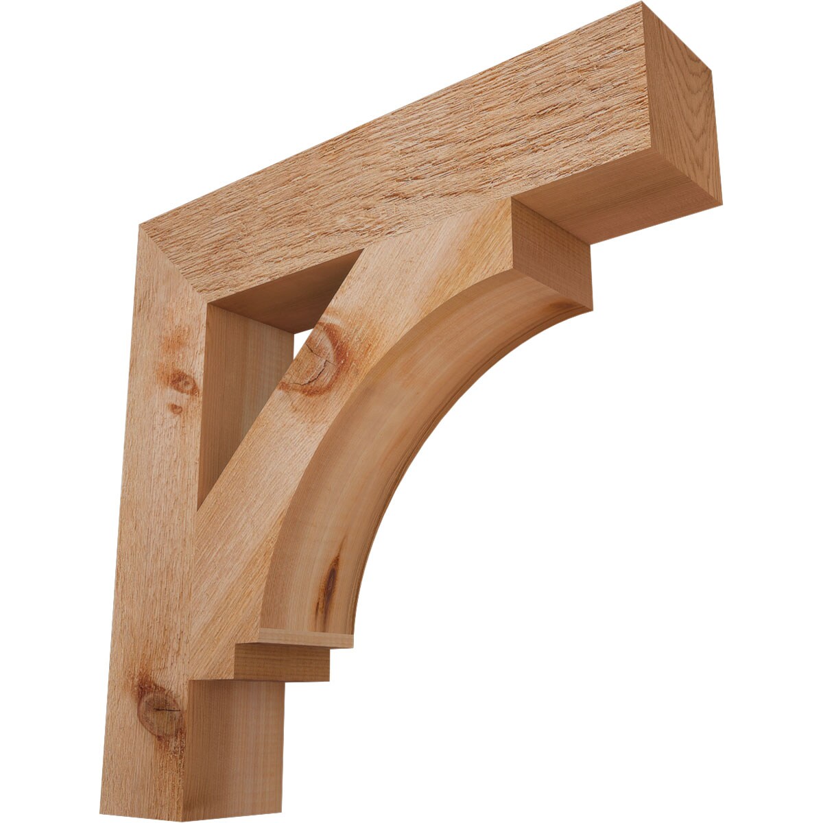 Ekena Millwork BKT04X20X20IMP05RWR Imperial Block Rough Sawn 4-in x 20-in x 20-in Western red cedar Brown Wood Standard bracket
