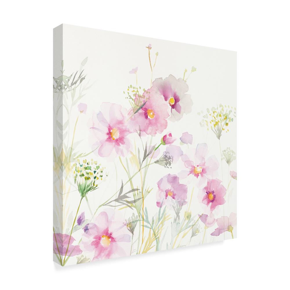 Trademark Fine Art Framed 35-in H x 35-in W Floral Print on Canvas in ...