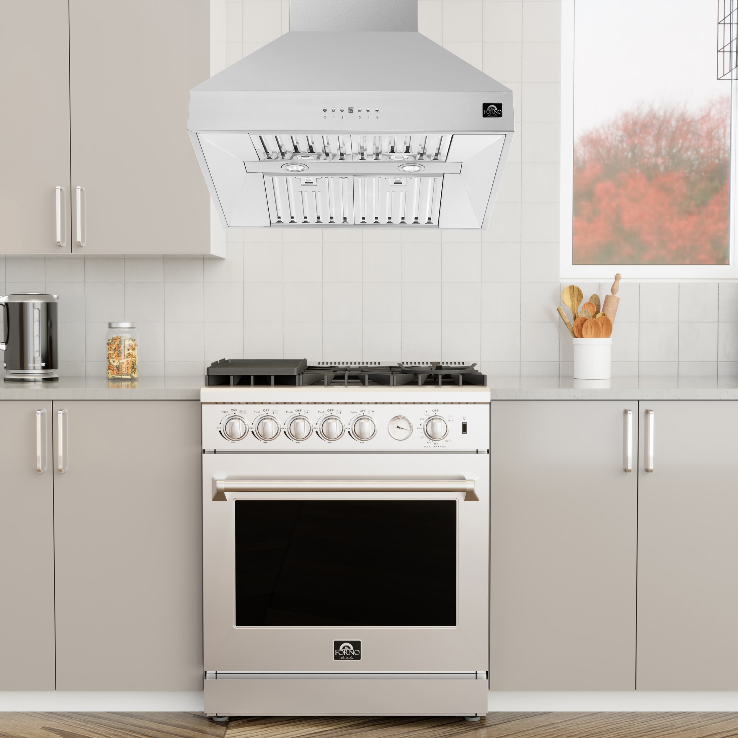 FORNO 30-in 600-CFM Ducted Stainless Steel Under Cabinet Range Hoods Insert  in the Undercabinet Range Hoods department at