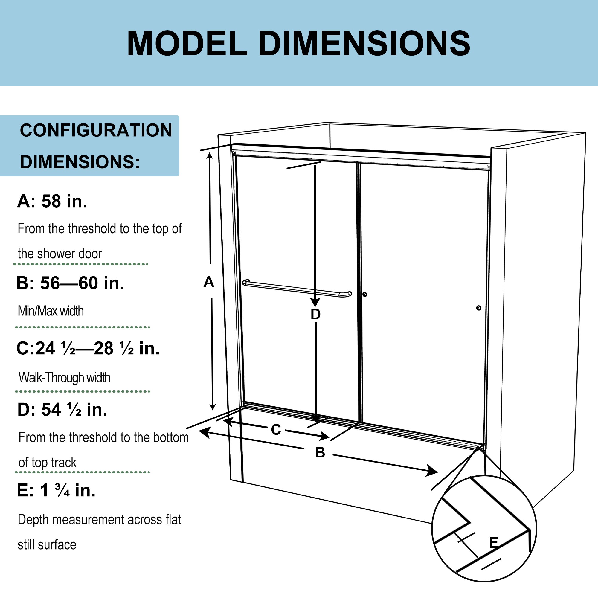 Lordear HMS-LD-6A22-1-608SS Bathtub-Doors - View #8