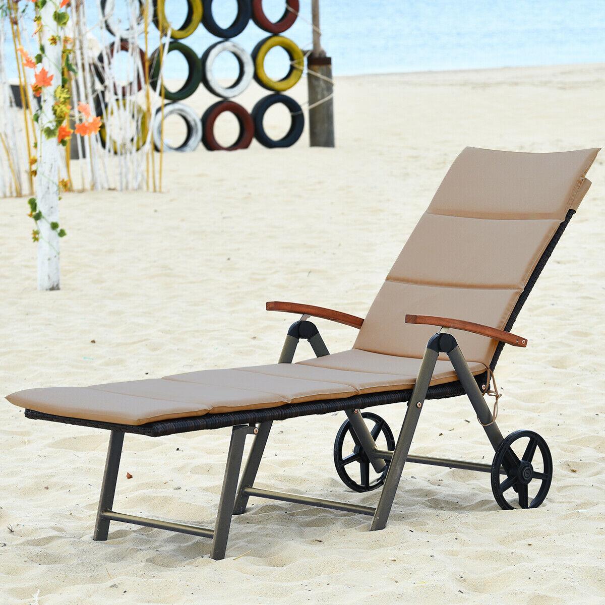 Rattan best sale lounger grey