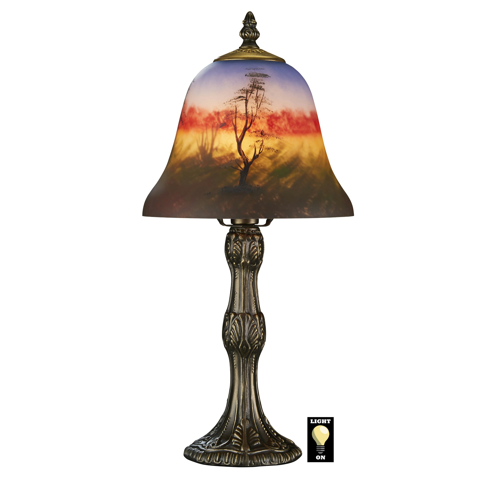 Design Toscano TF7015 17-in Multiple LED On/Off switch Table Lamp with Glass Shade