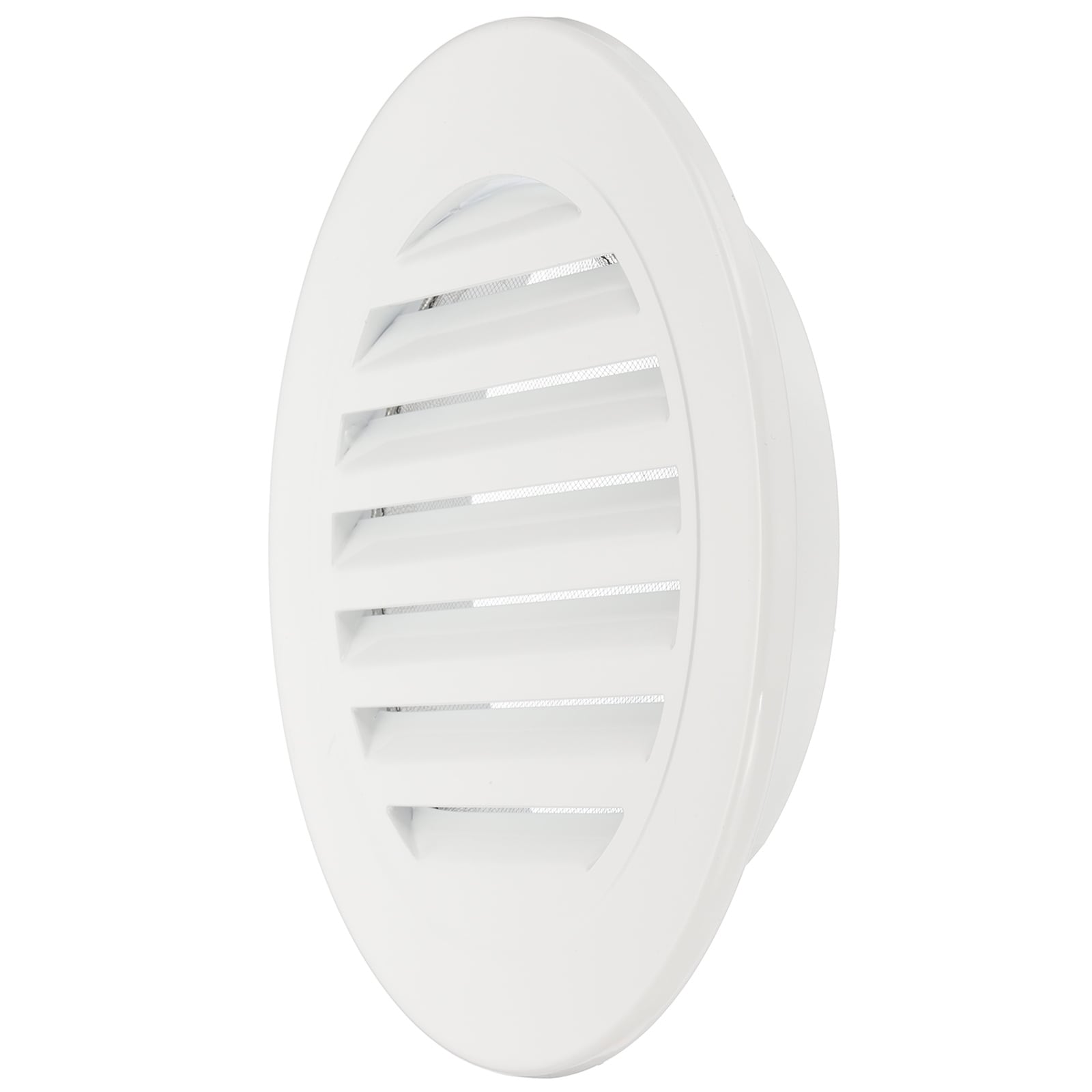 PATIKIL 7inch Round Soffit Vent Aluminum Alloy Wall Vent Grille Cover Exterior Exhaust Louvered Vent with Built-in Mesh for Kitchen Bathroom Garage White