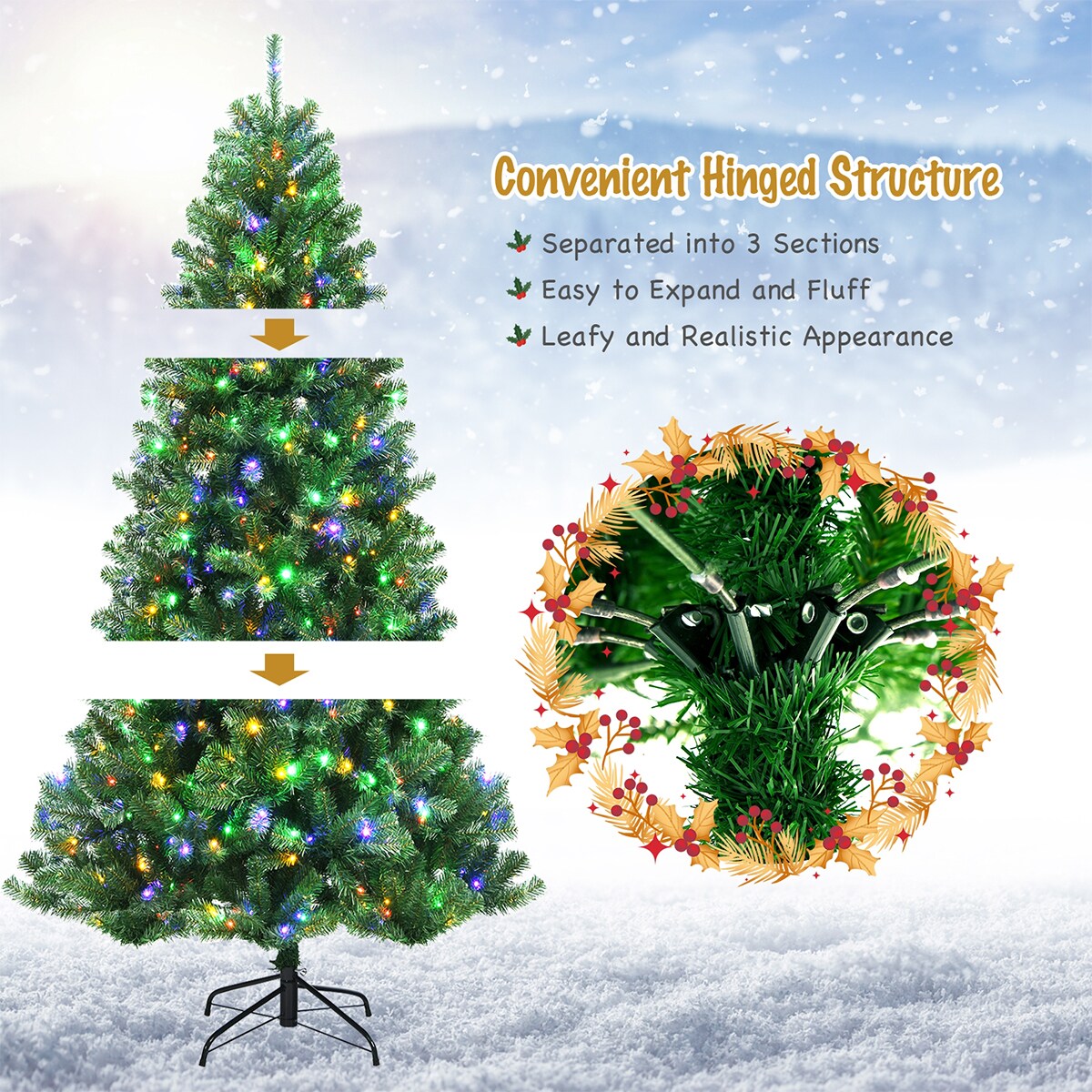 WELLFOR CM-HJY-23526US Artificial-Christmas-Trees - View #6