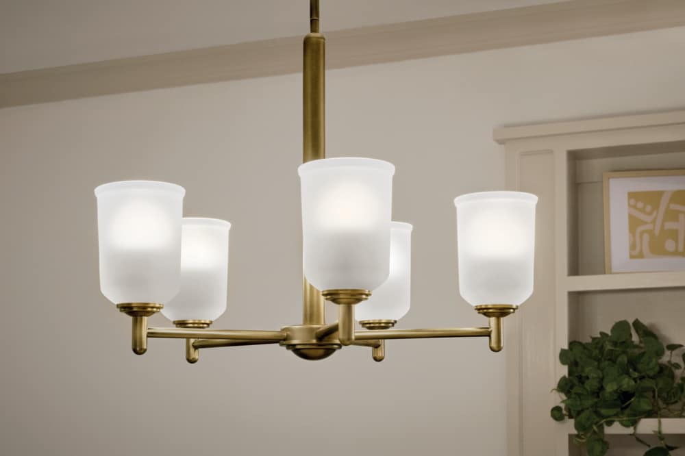 Kichler 43671NBR Shailene 5 -Light Gold Traditional For Use in Bedrooms, Dining Rooms, Foyers, Kitchens, Living Rooms Chandelier