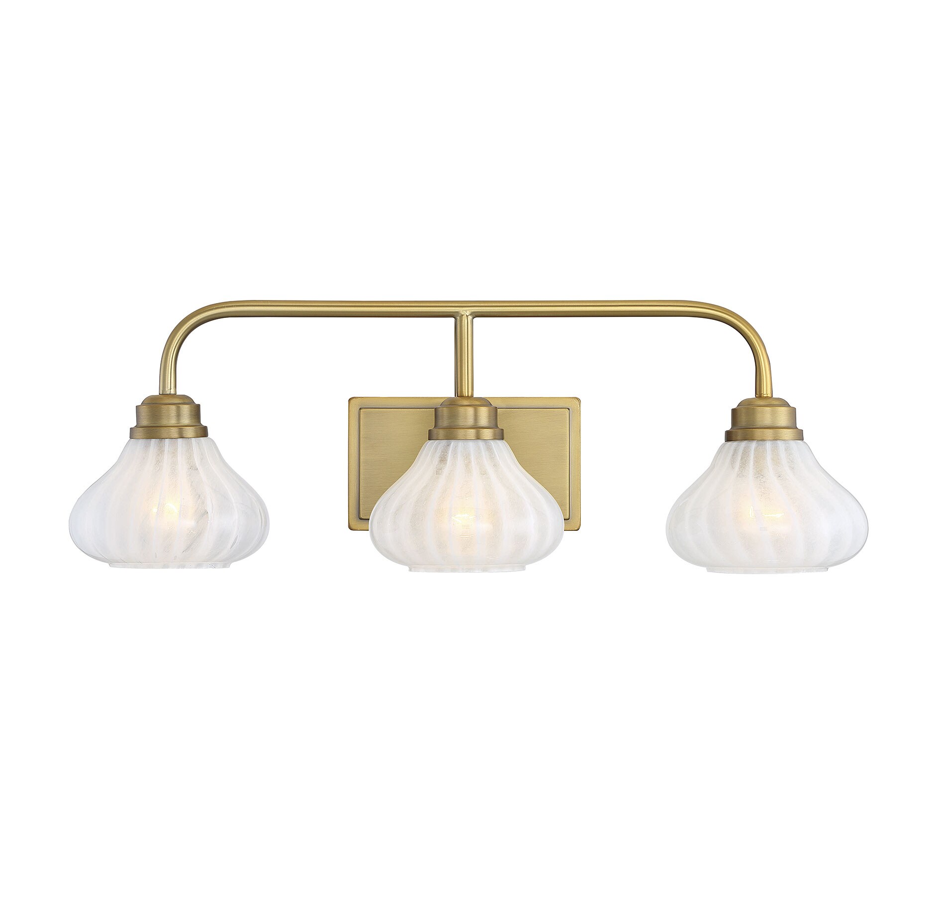 LW-SH637607 25.5-in 3-Light Warm Brass Transitional Vanity Light Bar