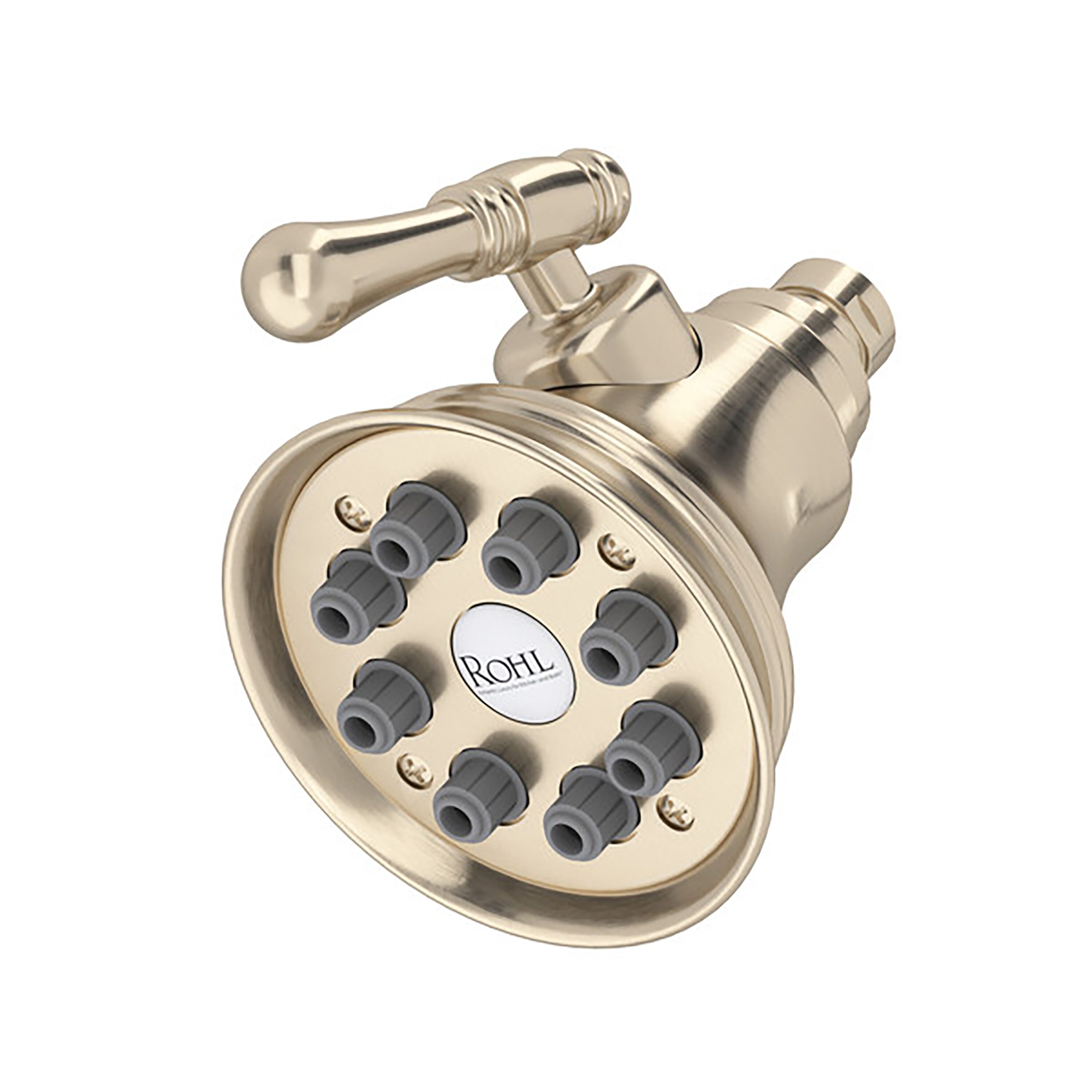 Rohl WI0123STN Mantova 1.0 -Spray Satin Nickel 5.5-in Round Fixed Rain Shower Head 1.8 GPM