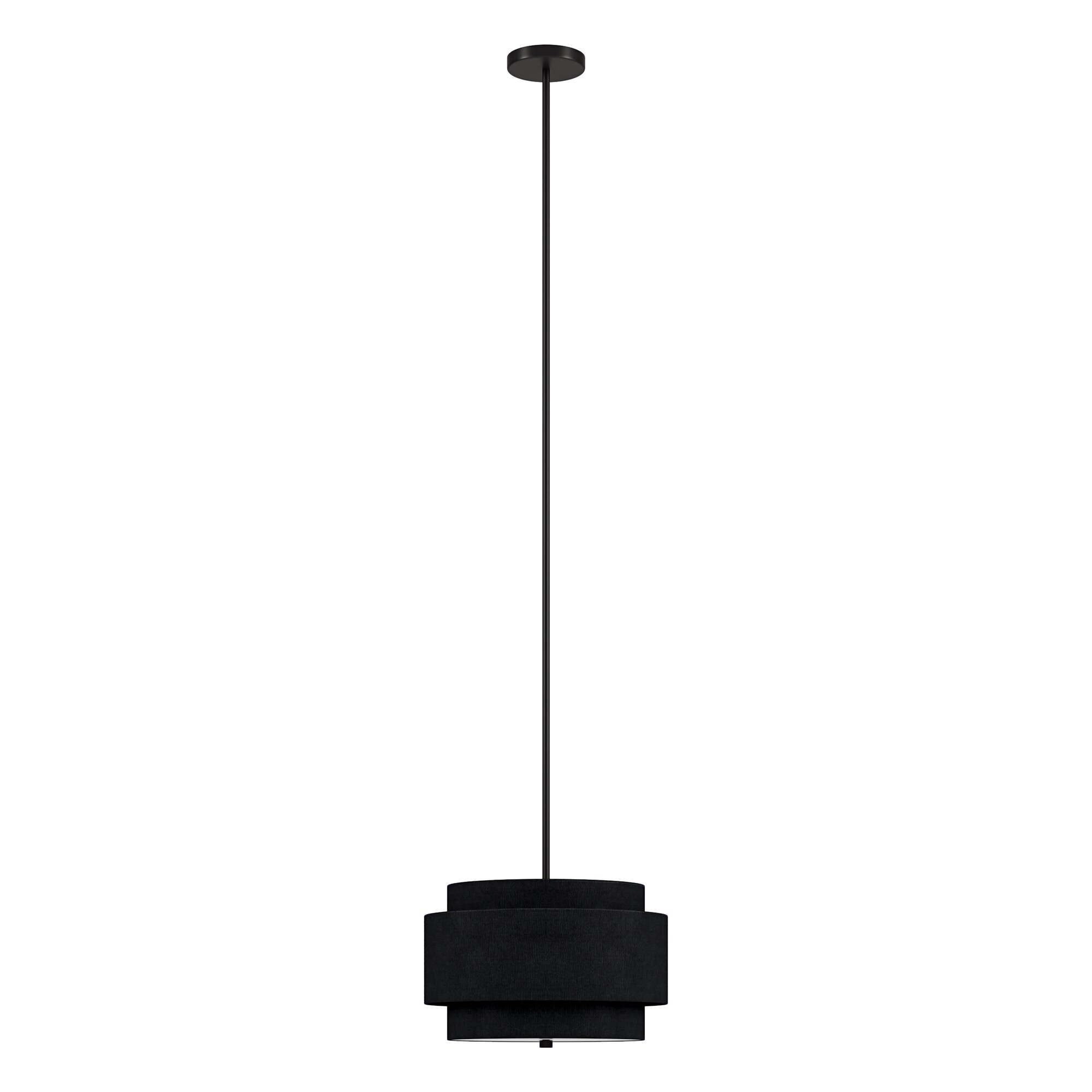 Hailey Home PD2157 Solomon 2 -Light Blackened Bronze/Black Modern/contemporary Drum Medium Hanging Pendant light