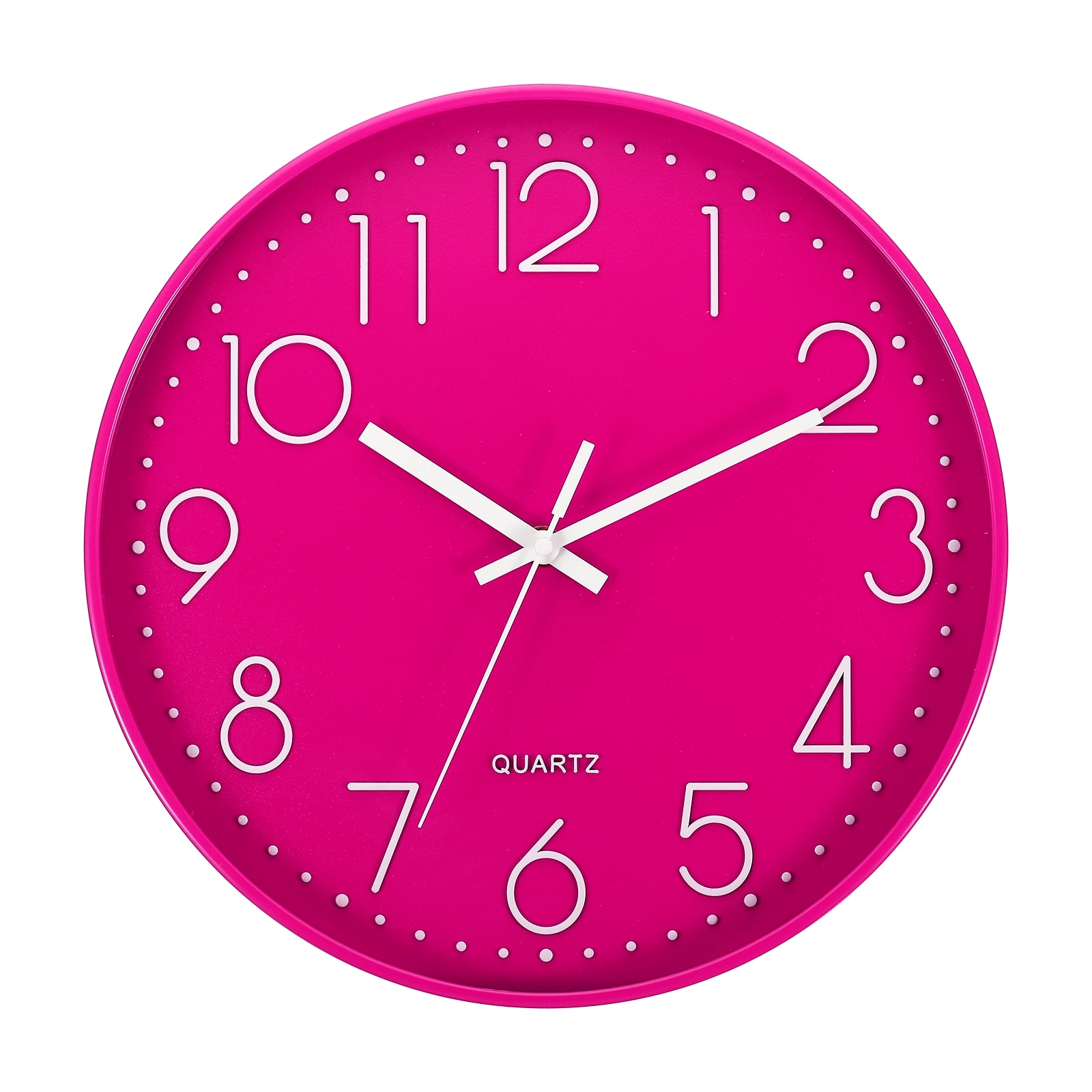 PATIKIL 12 Inch Wall Clock Battery Operated Silent Non-Ticking Round Wall Clocks for Office Bedroom Decorative Pink