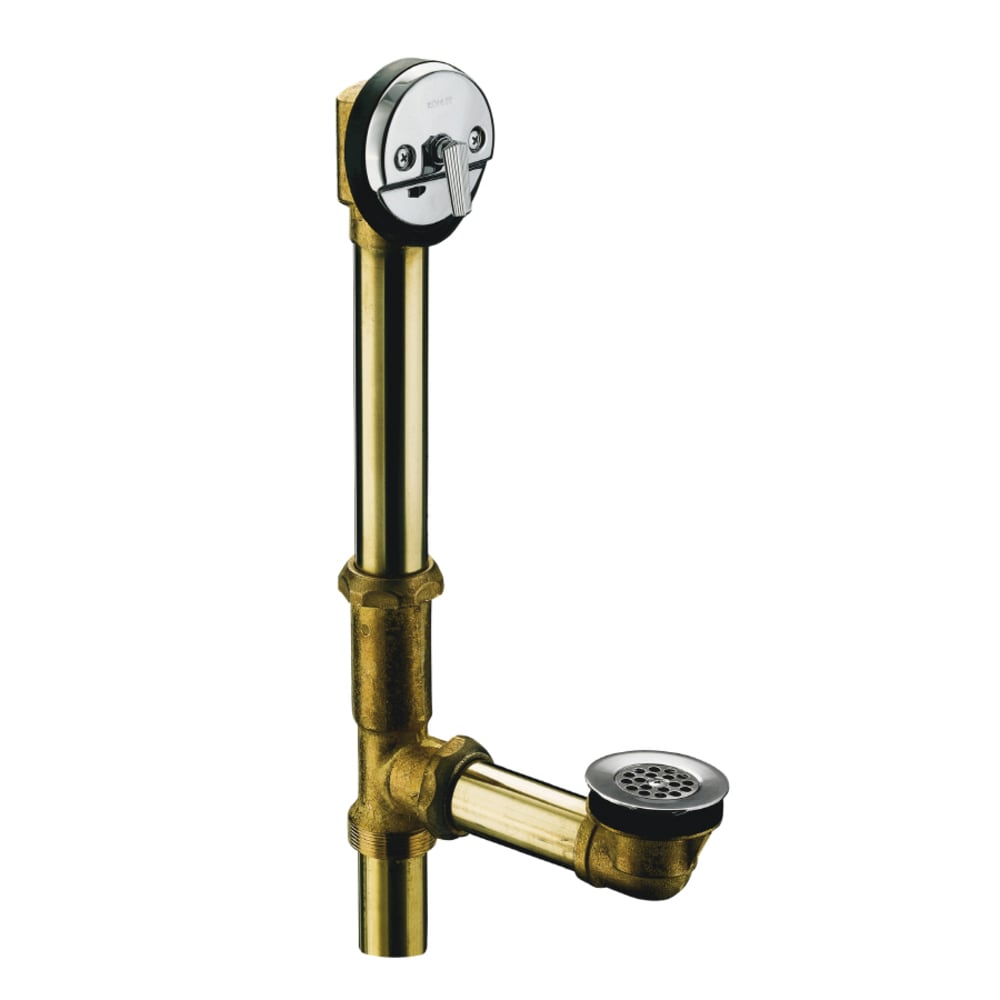 Polished Chrome Adjustable Brass Tub Drain with Overflow