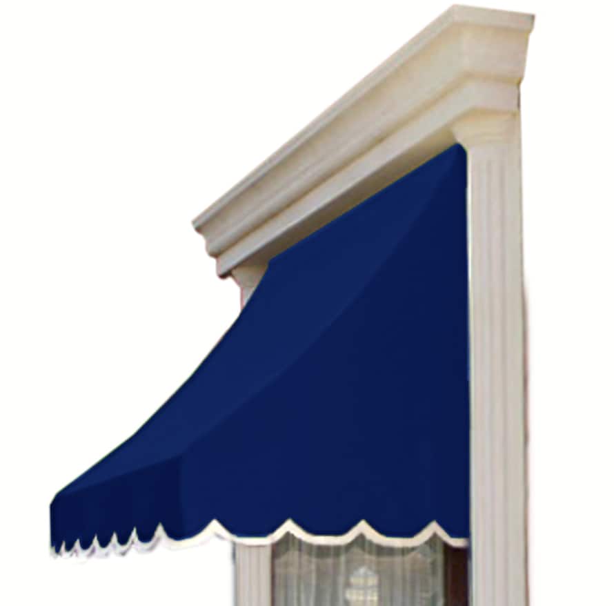 Awntech NT22-4N Nantucket 52.5-in Wide x 24-in Projection Navy Solid Fixed Window/Door Awning