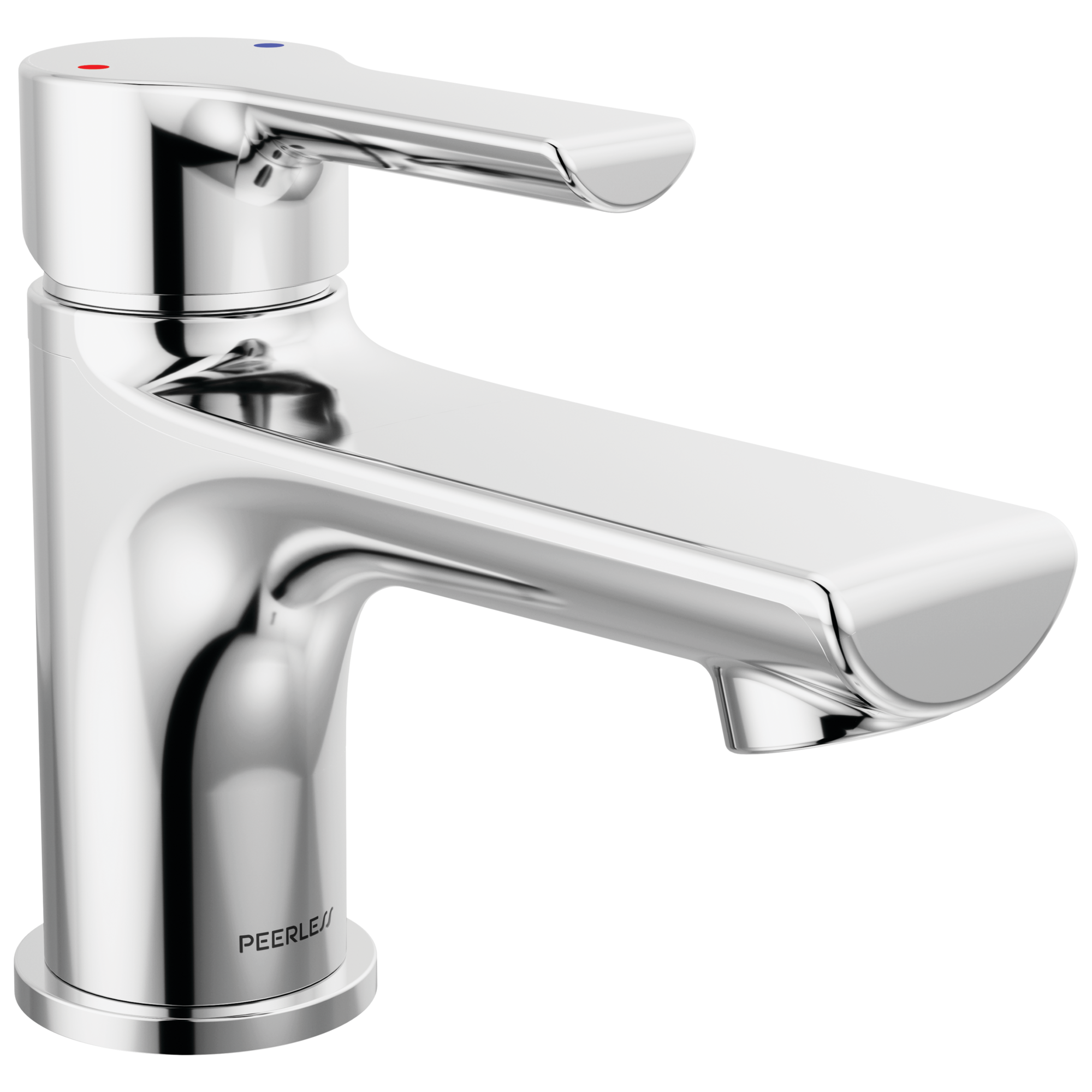 Peerless P1512LF Flute Chrome Single hole 1-handle WaterSense Low-arc Residential Handle Bathroom Sink Faucet with Drain with Deck Plate