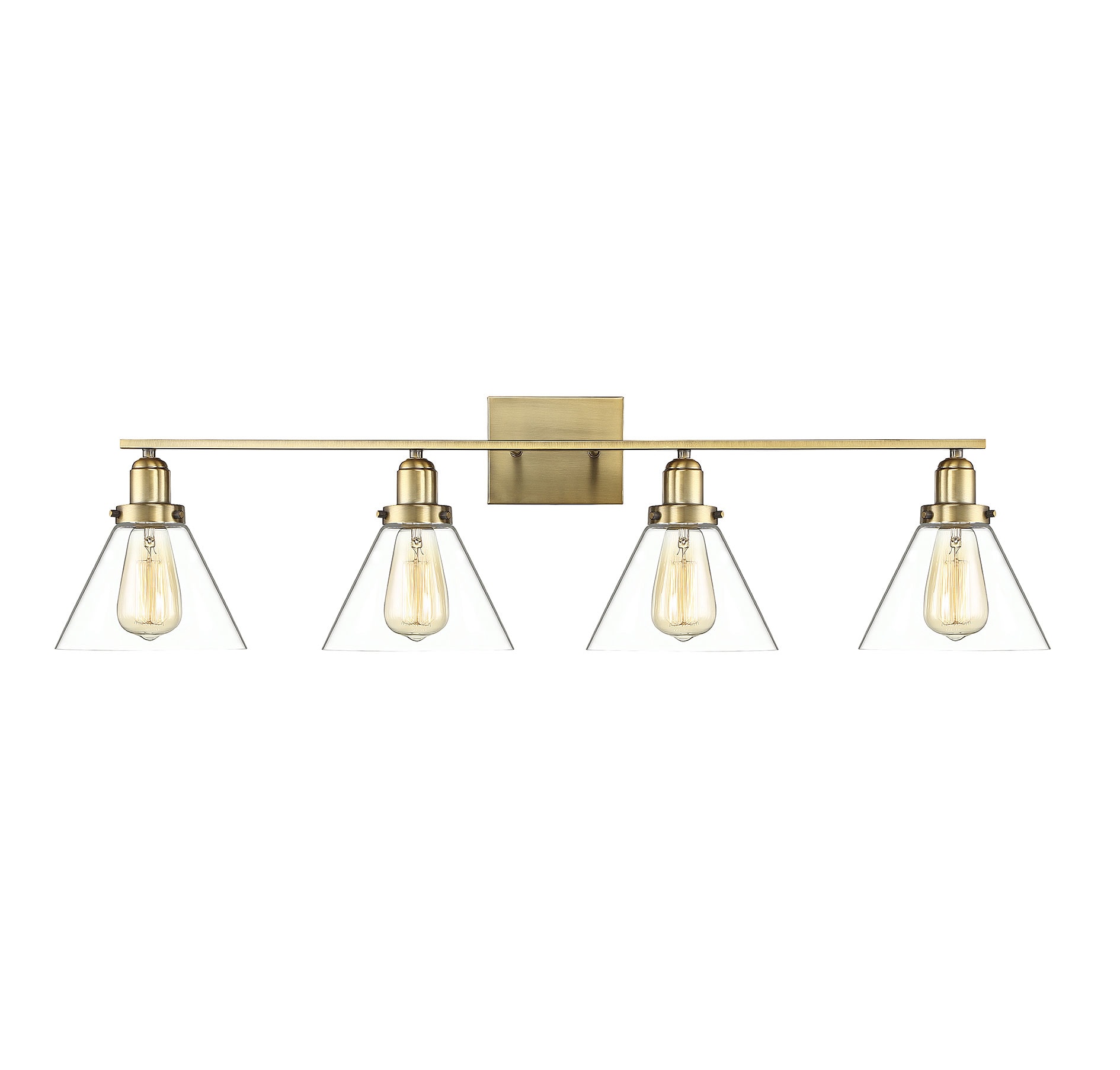 Savoy House Essentials 8-9130-4-322 Drake 38-in 4 -Light Brushed Brass Industrial Vanity light