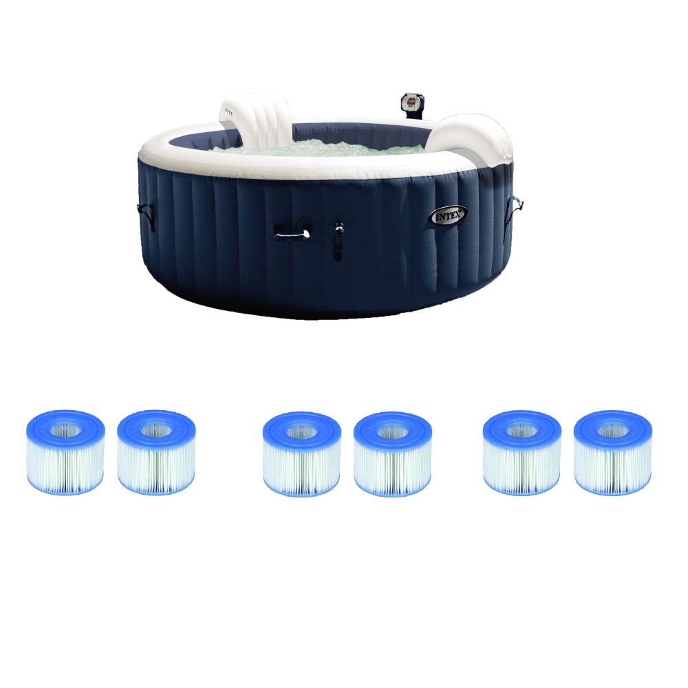 Intex Intex 4 Person Round Hot Tub (2 Pack) and Filter Cartridges (2 ...