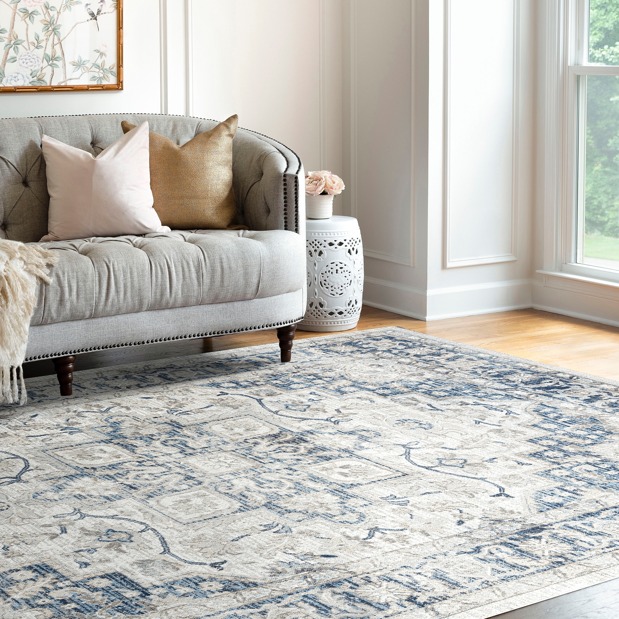 Palazzo 5' x 8' Gray Synthetic Modern Rectangular Rug