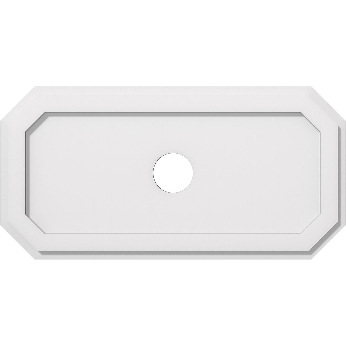 Ekena Millwork CMP26X13ED-03000 Emerald 26-Inches W x 13-Inches L Contemporary White PVC Whole Ceiling Medallion