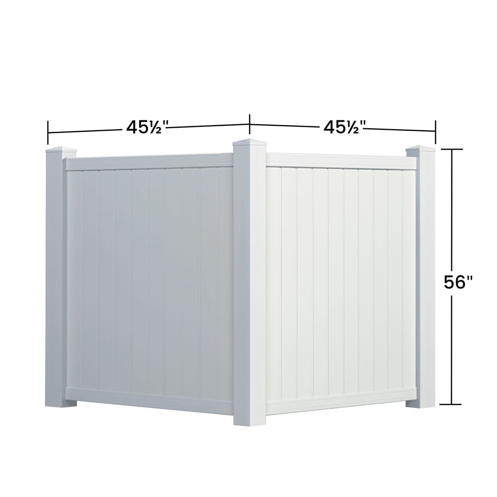 Outdoor Essentials Privacy Corner Accent 5-ft H x 4.5-ft W White Privacy Vinyl Flat-top Fence Panel (Unassembled)
