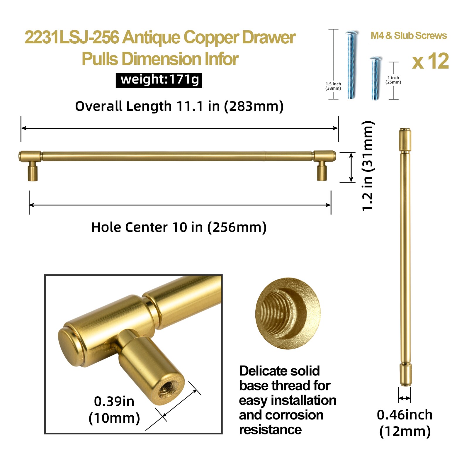 Miaokesen 2231LSJ-256 Cabinet-Pulls - View #2