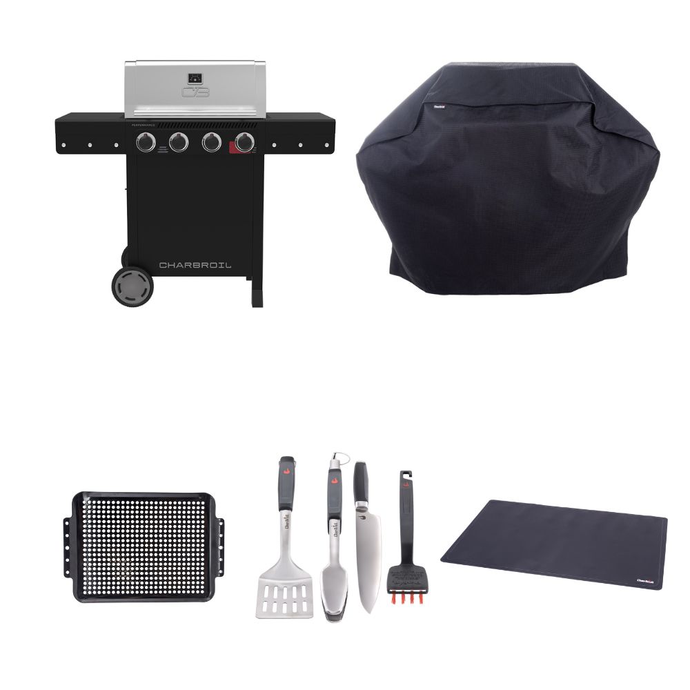 Charbroil 4-Burner Black Performance Series Gas Grill with Accessories