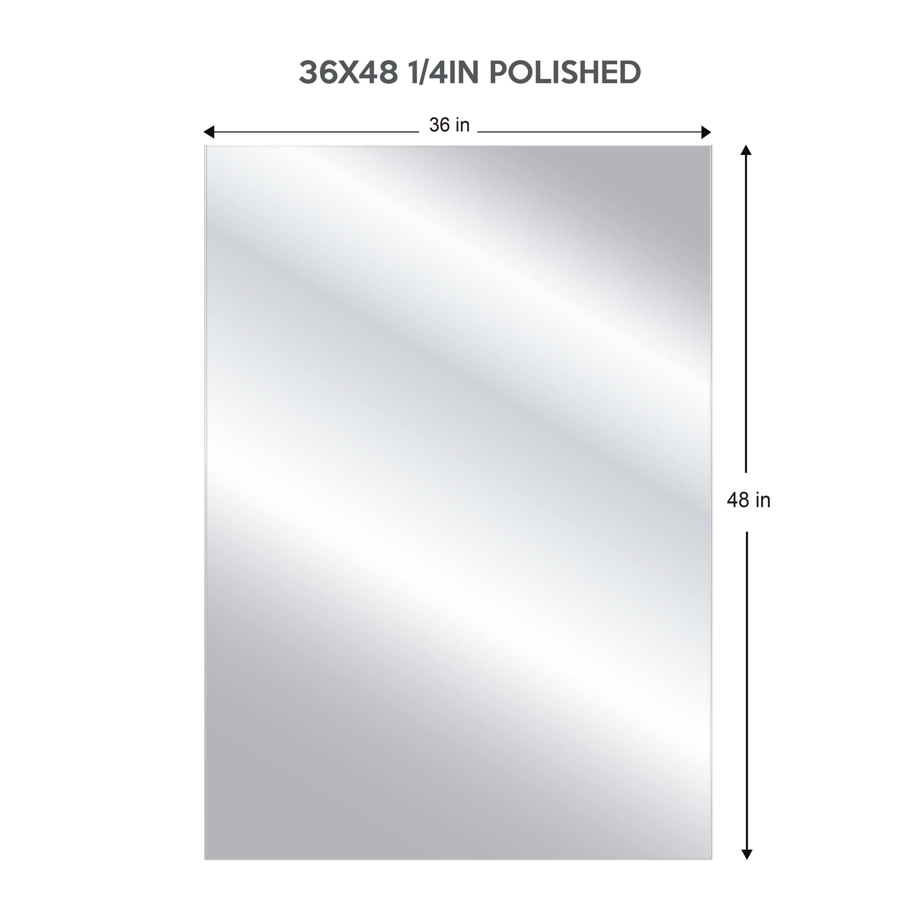 Project Source MD26325 36-in W x 48.0-in H Rectangle Silver Polished Wall Mirror