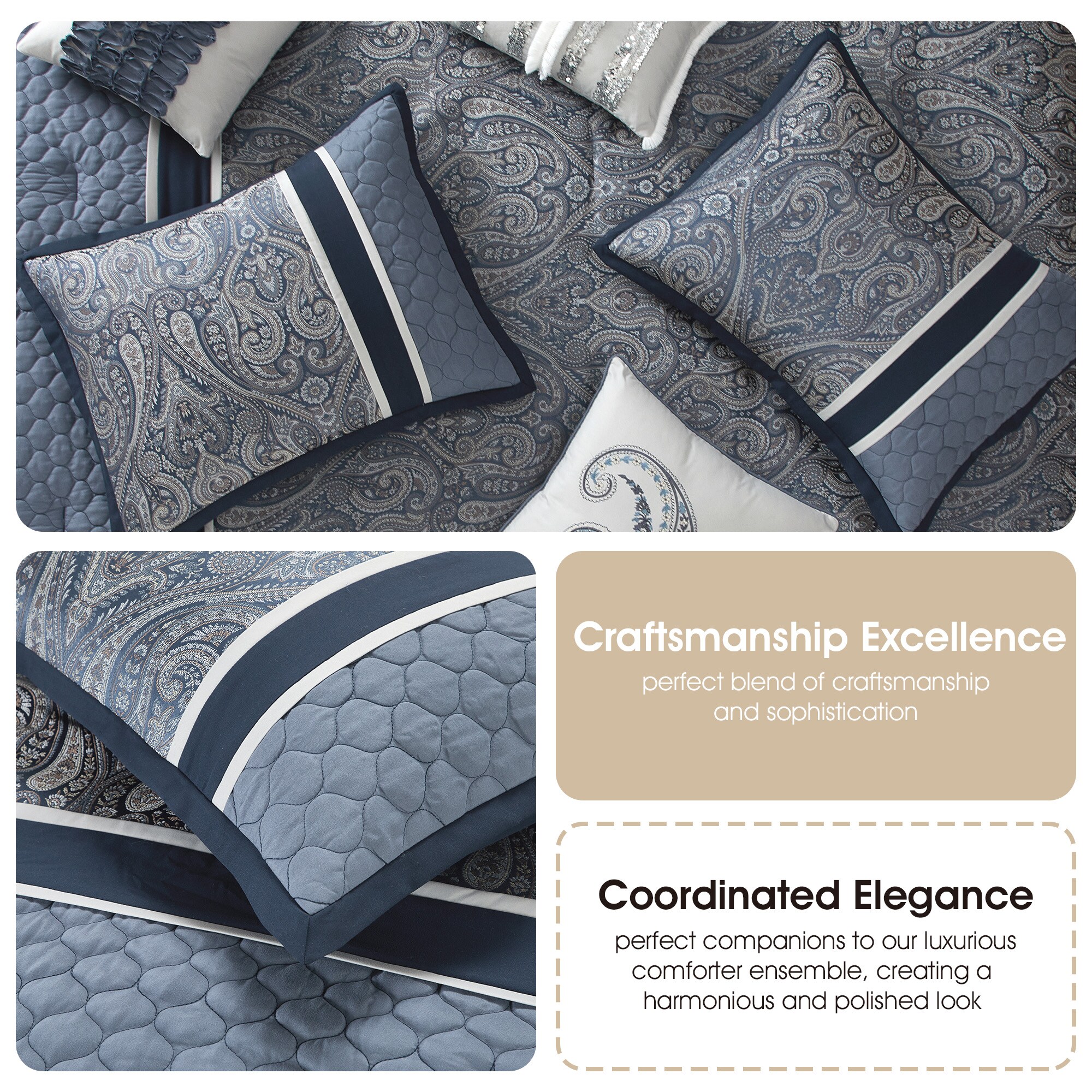 Nanshing GERALDINE7-CK-NAVY bedding - View #5