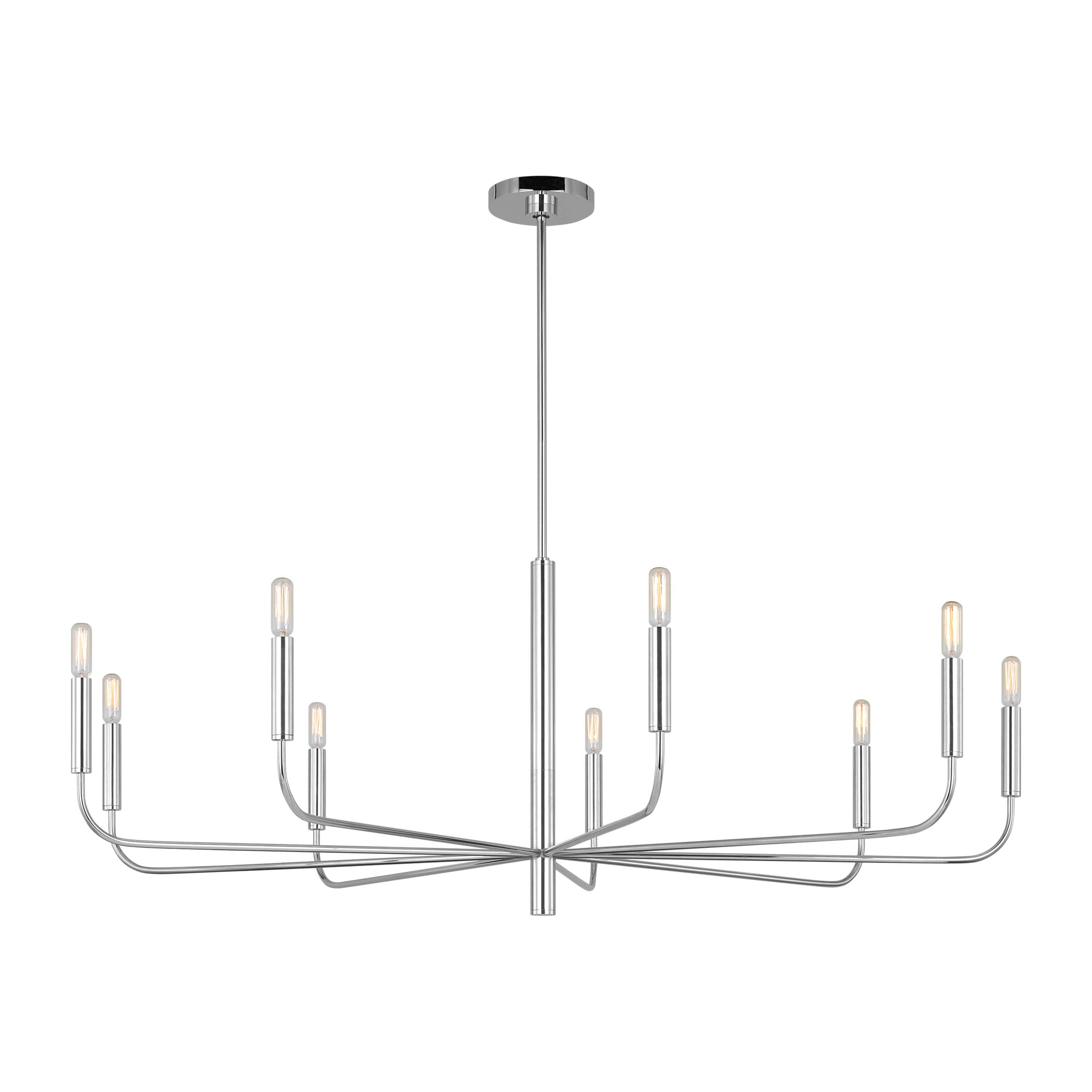 Brianna Polished Nickel 48" Modern Minimalist Chandelier