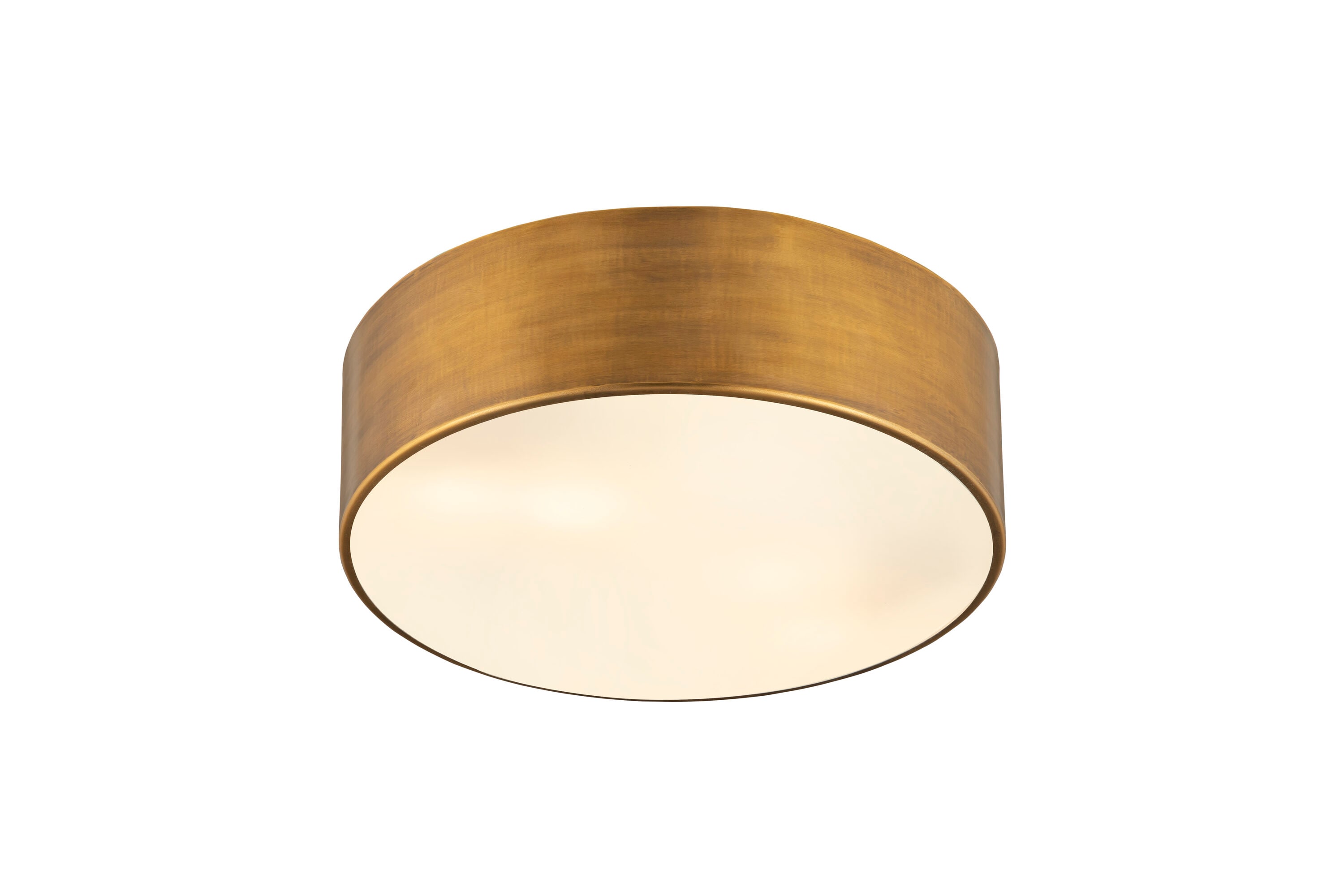 Harley Modern 3-Light Rubbed Brass Drum Flush Mount LED