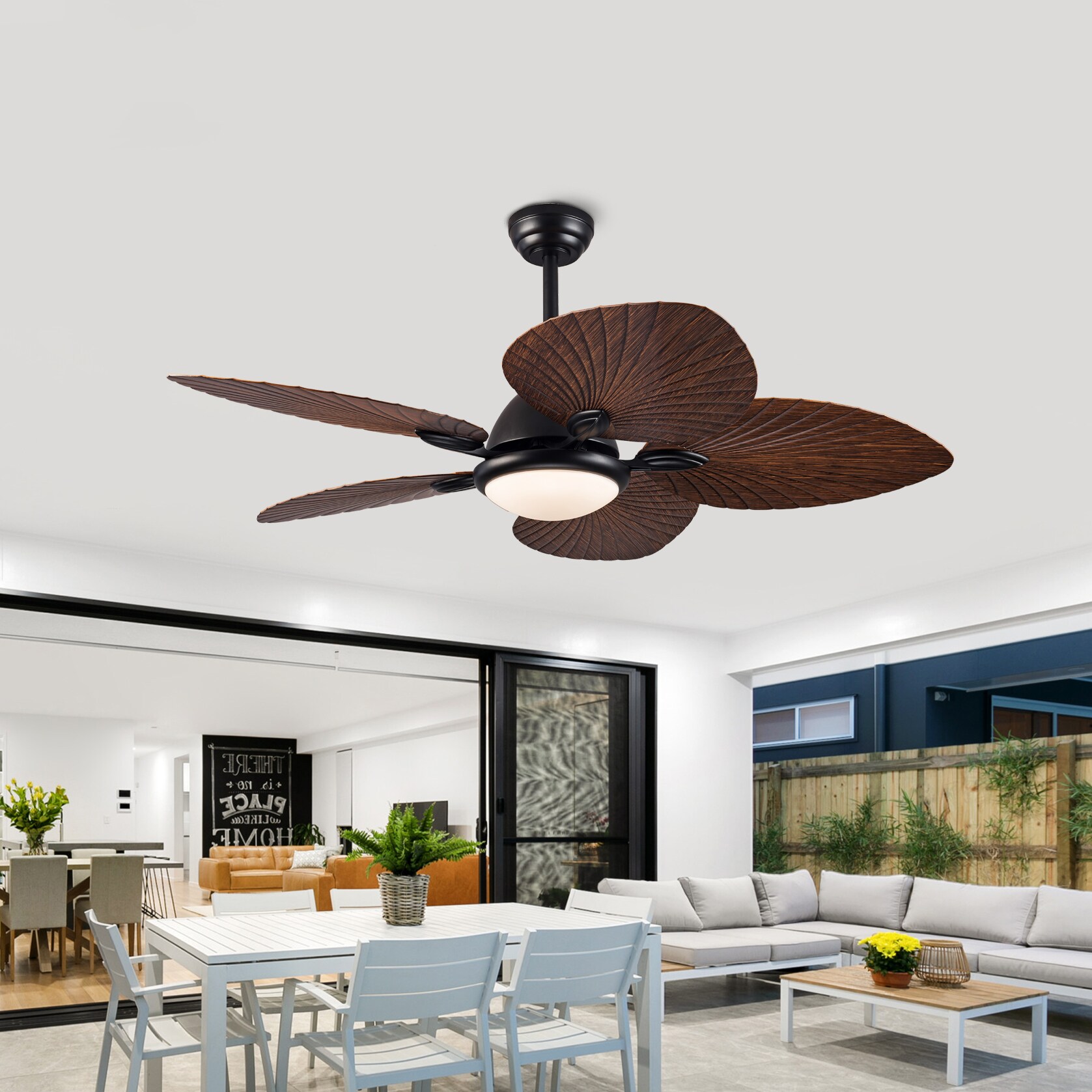 Tinyhomie - 52inch Modern Ceiling Fans with Lights and Remote Control 5 ABS BladeDC Reversible Mo...