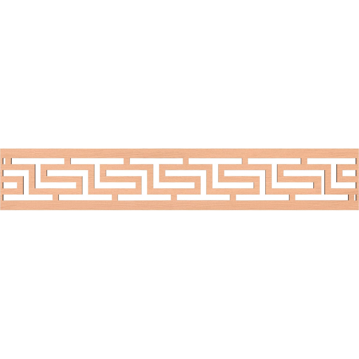 Ekena Millwork MLDA08X46TULAL Tulum Fretwork Flat Trim 8-in x 3.89-ft Alder Brown Unfinished 2155854 Pierced Wall Panel Moulding