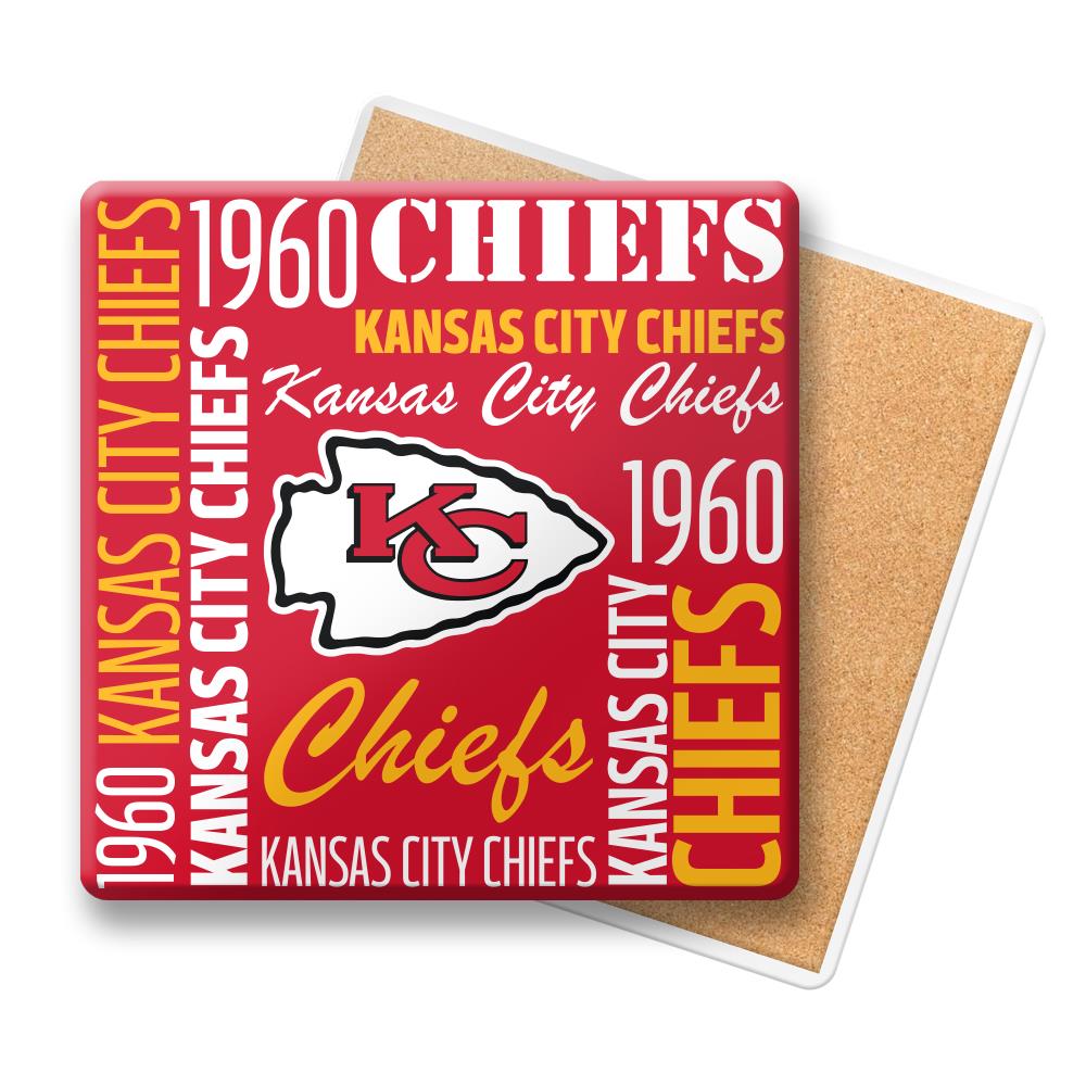 Set of 4 Kansas City Chiefs Ceramic Drink Coasters