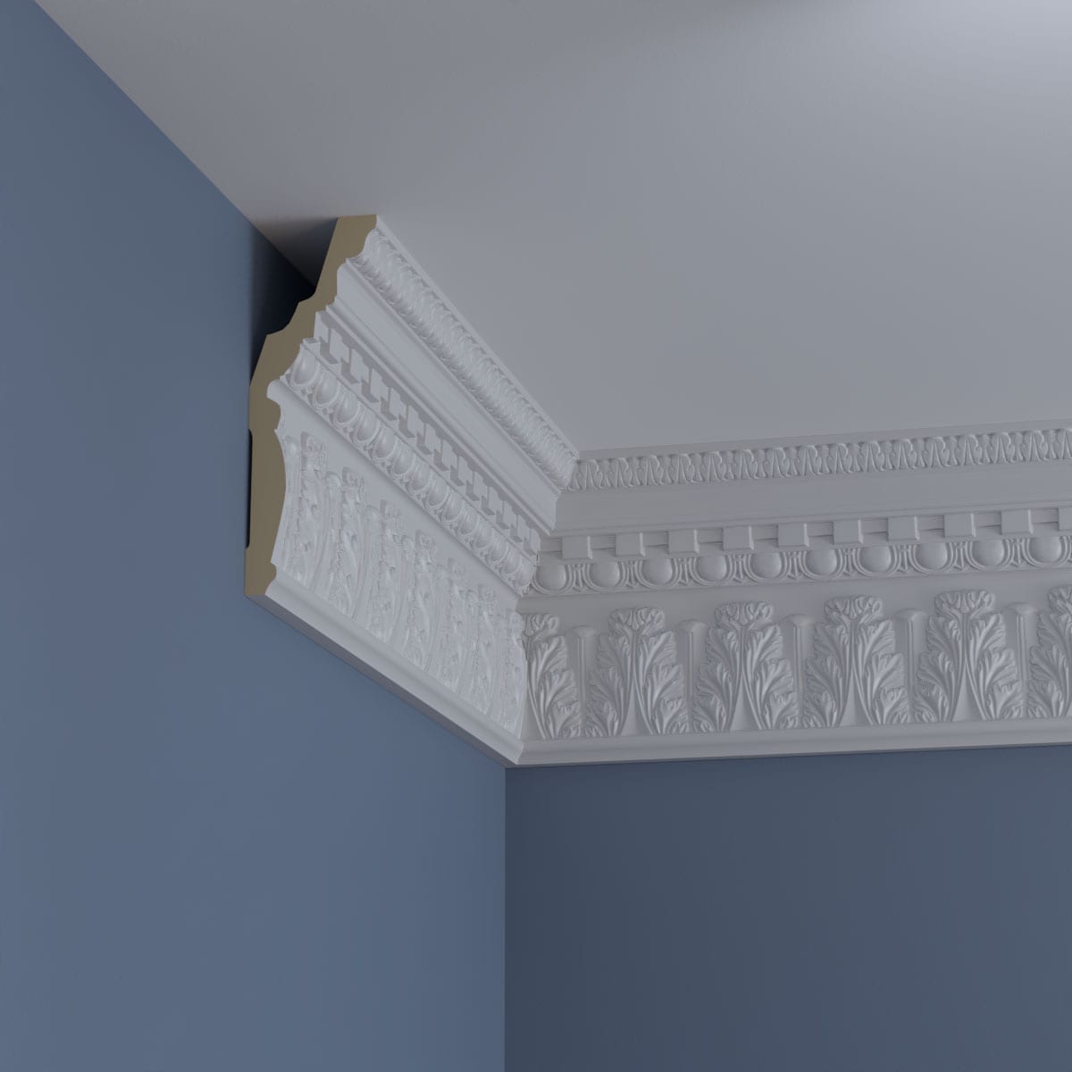 Chesterfield Dentil & Egg White Polyurethane Crown Moulding