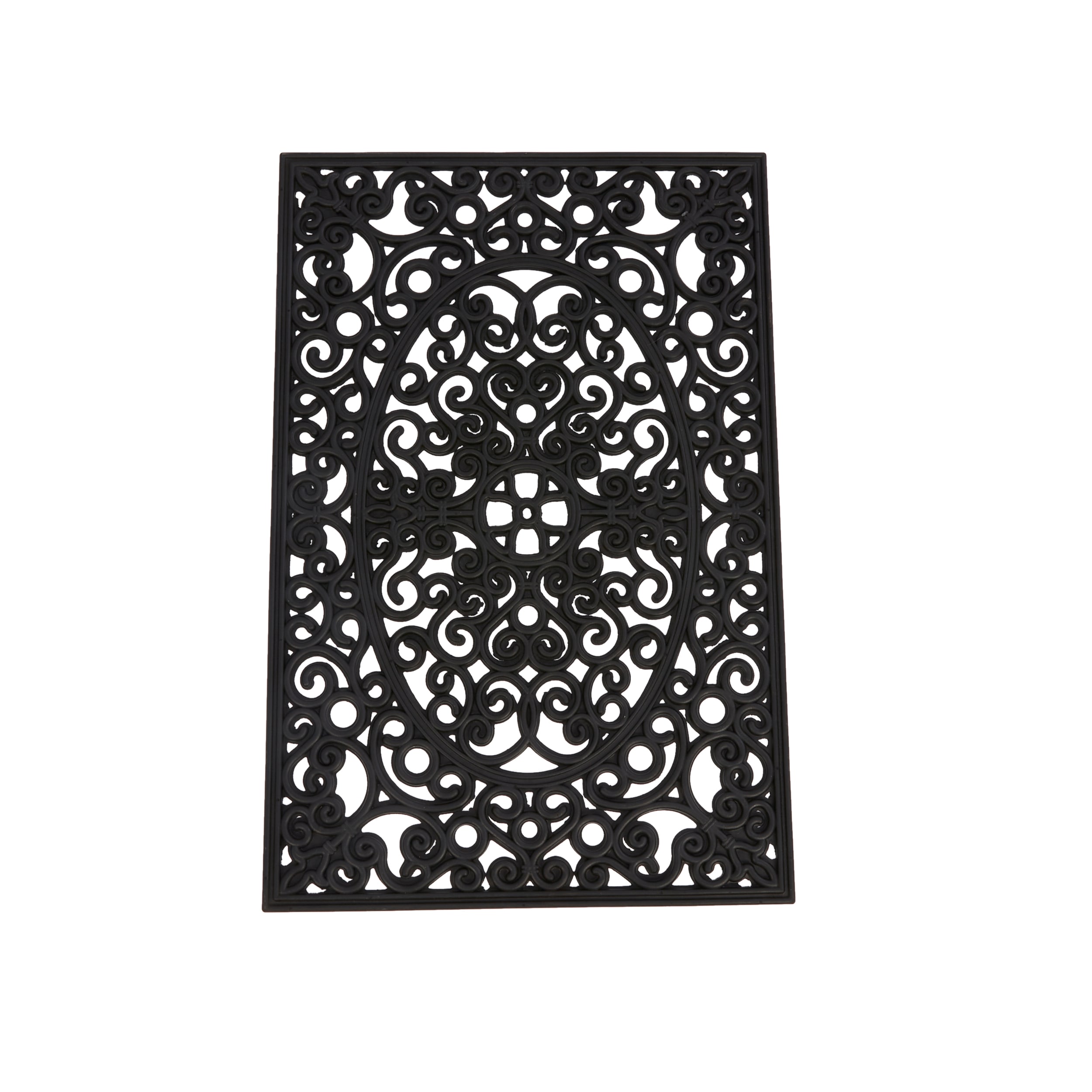 Black Plastic Abstract Pattern 2 x 3 Feet AntiSkid Door Mat by @home