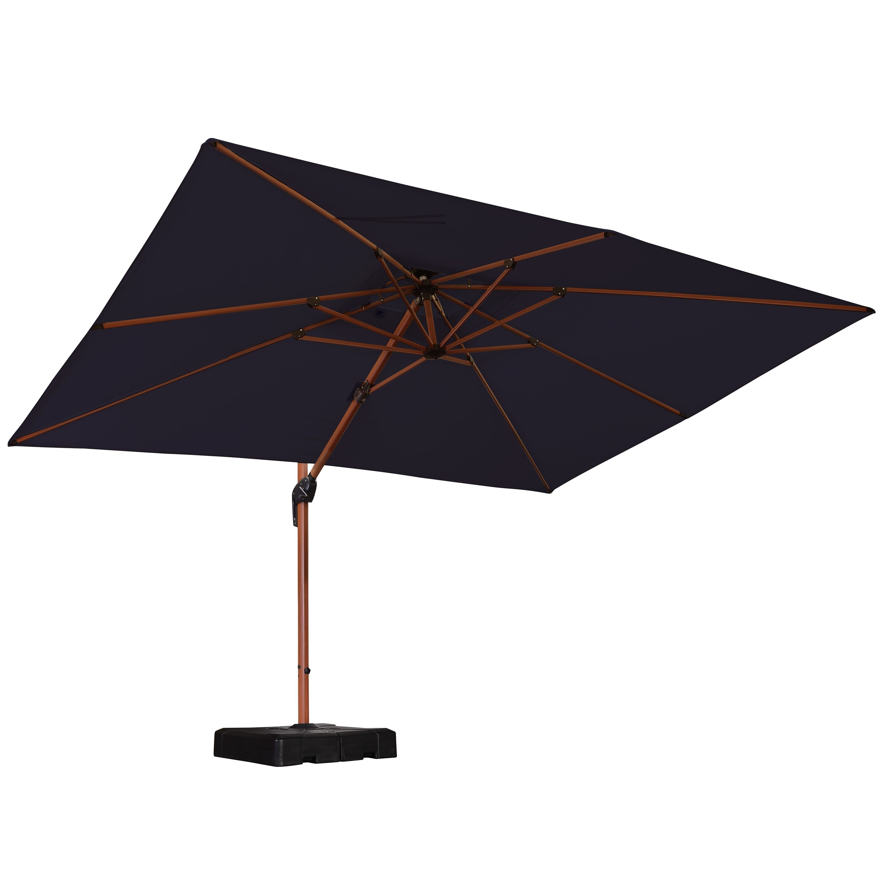 PURPLE LEAF LSGLRRCM1013-NB 13-ft Aluminum Navy Crank Cantilever Patio Umbrella