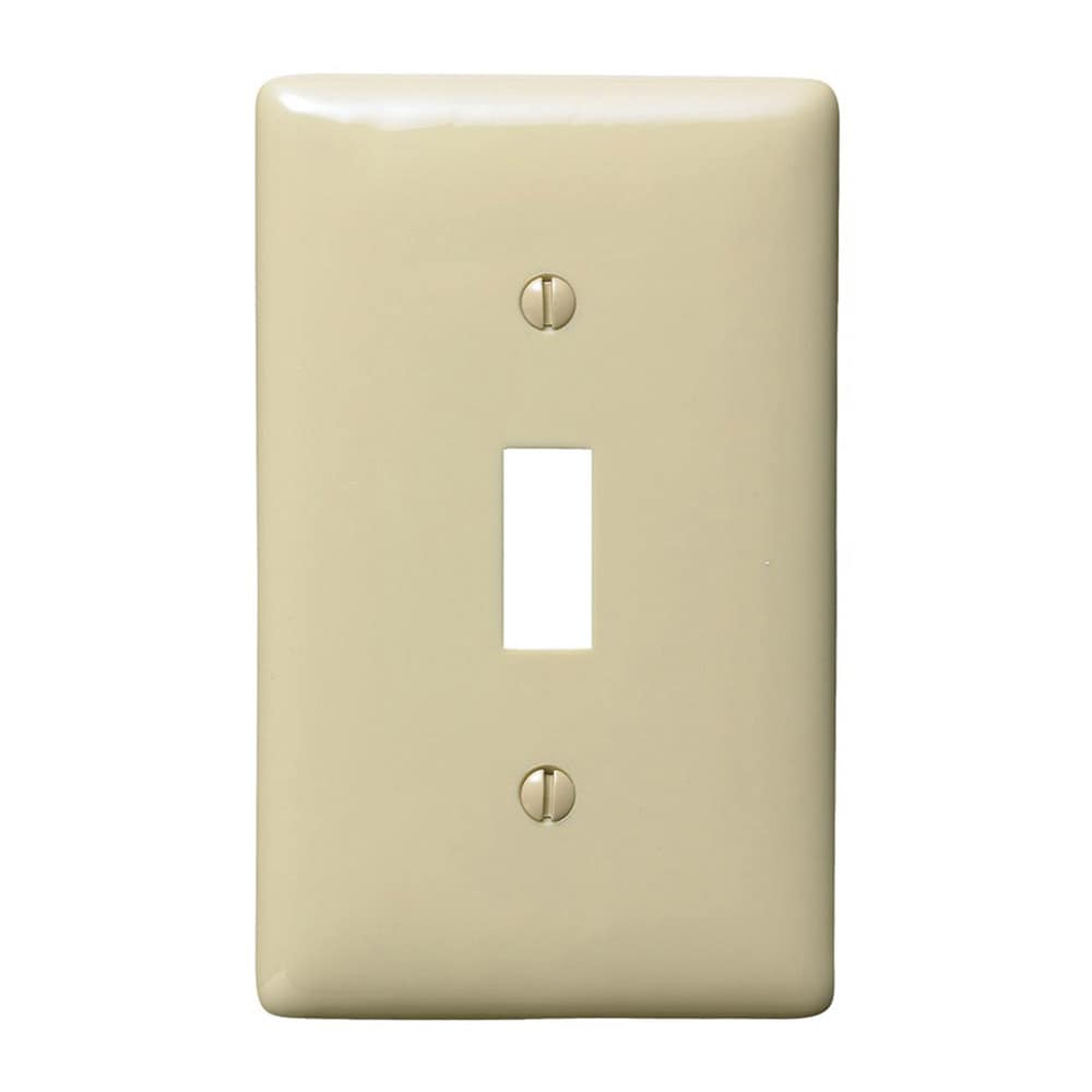 Hubbell NPJ1IZ 1 -Gang Midsize Size Ivory Nylon Indoor Toggle Wall Plate