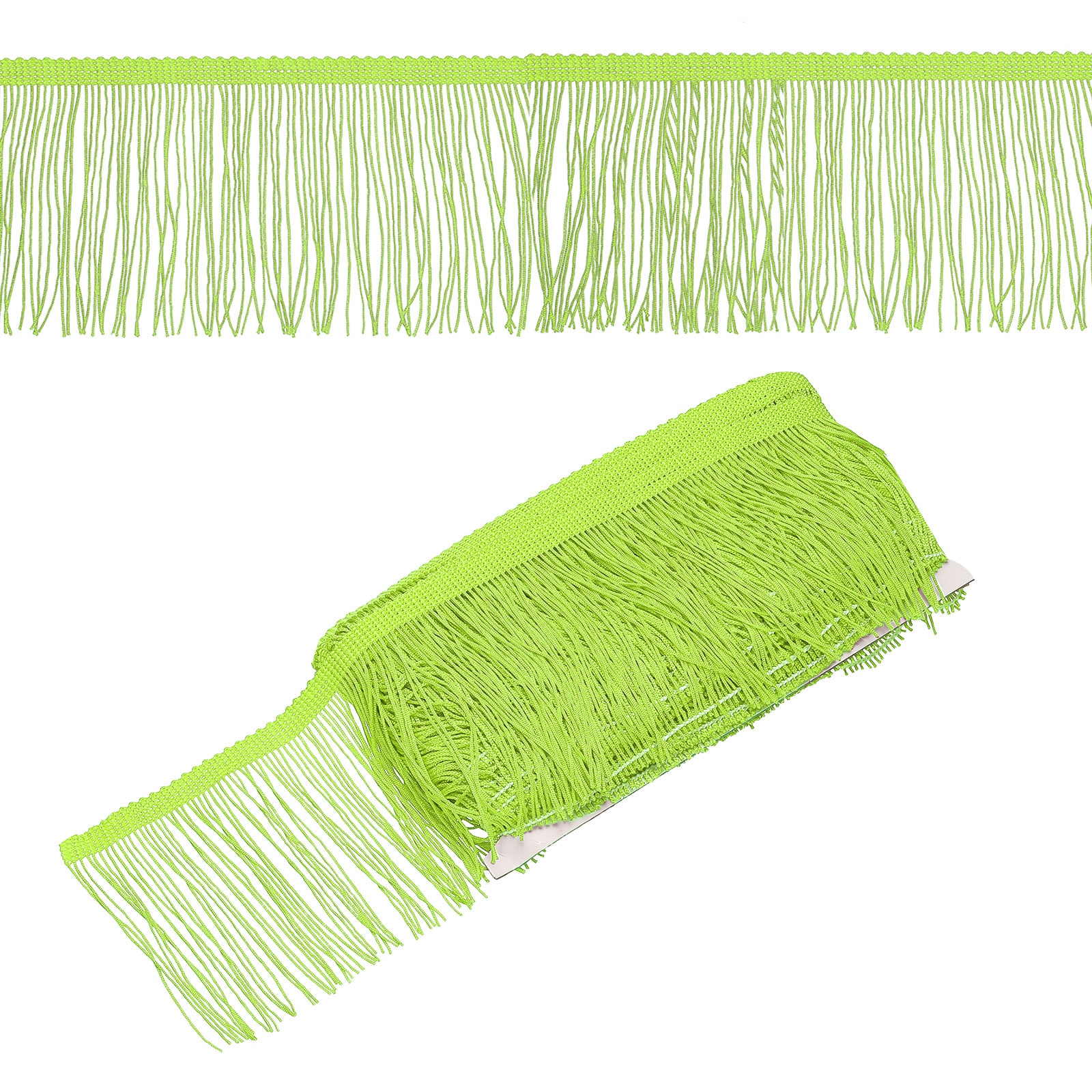 PATIKIL Green Fringe Trim 10 Yards x 4 in Fringe Trim Thin Curtain Tassel Fabric Sewing Fine for Curtain Sofa Latin Dance Clothes DIY Decoration Banner Lantern Lampshade
