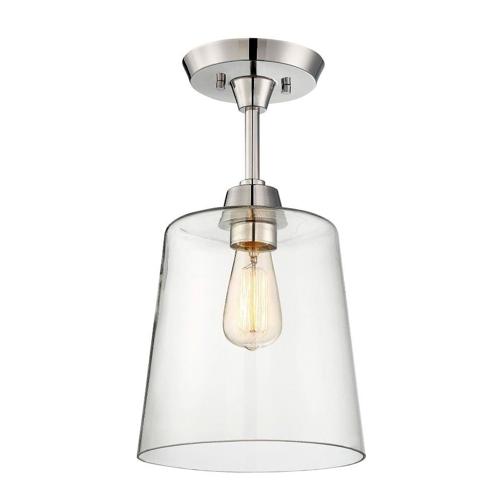  LW-SH513406 1-Light 10-in Polished Nickel Semi-Flush mount light