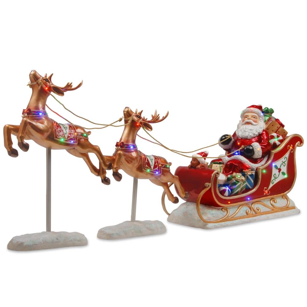 National Tree Company Santa’s Sleigh and Reindeer Assortment ...