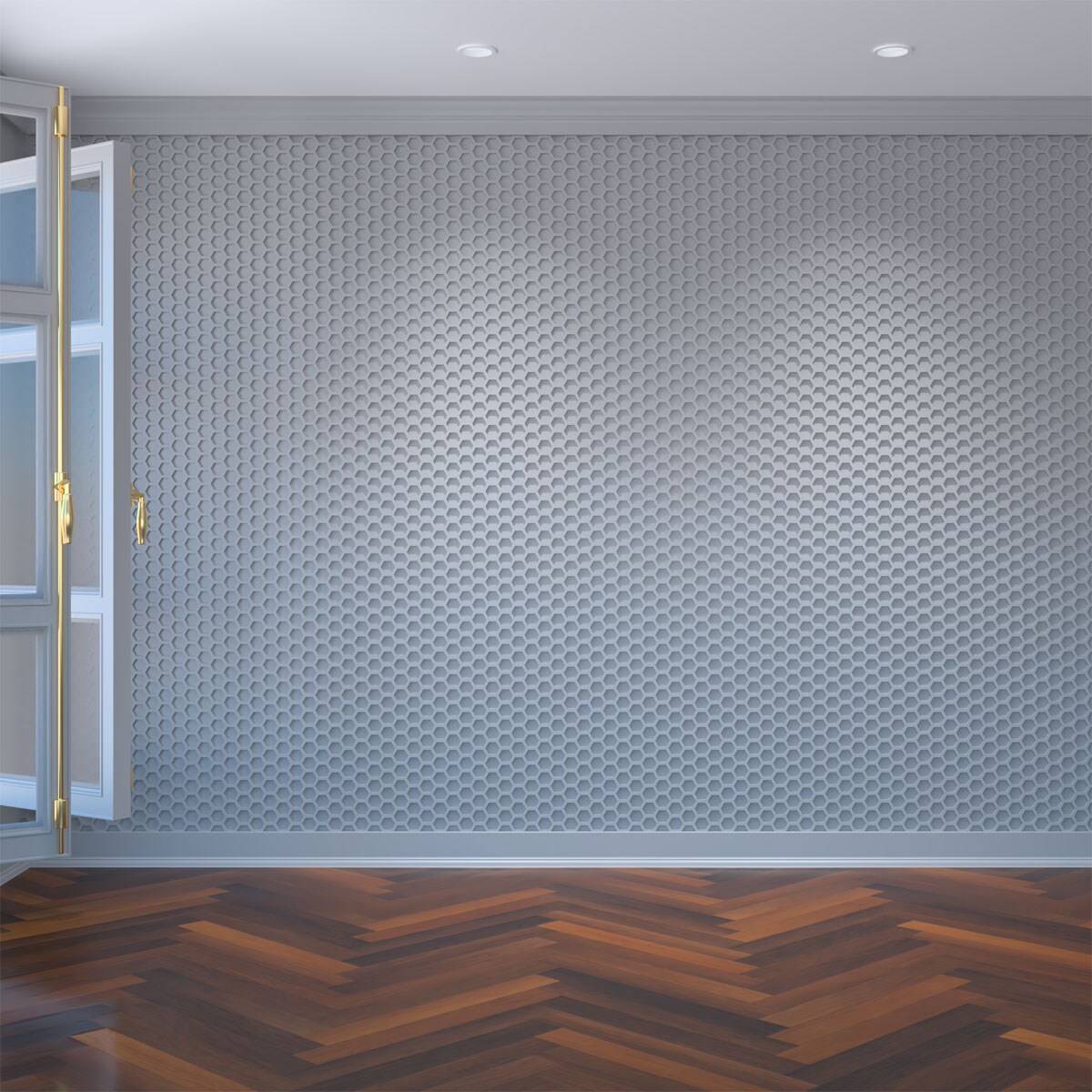 Ekena Millwork WALP08X08WST 4-7/8-in x 7-3/8-in Smooth Paintable/Stainable White PVC Fretwork Wall Panel ( 0.25-sq ft )