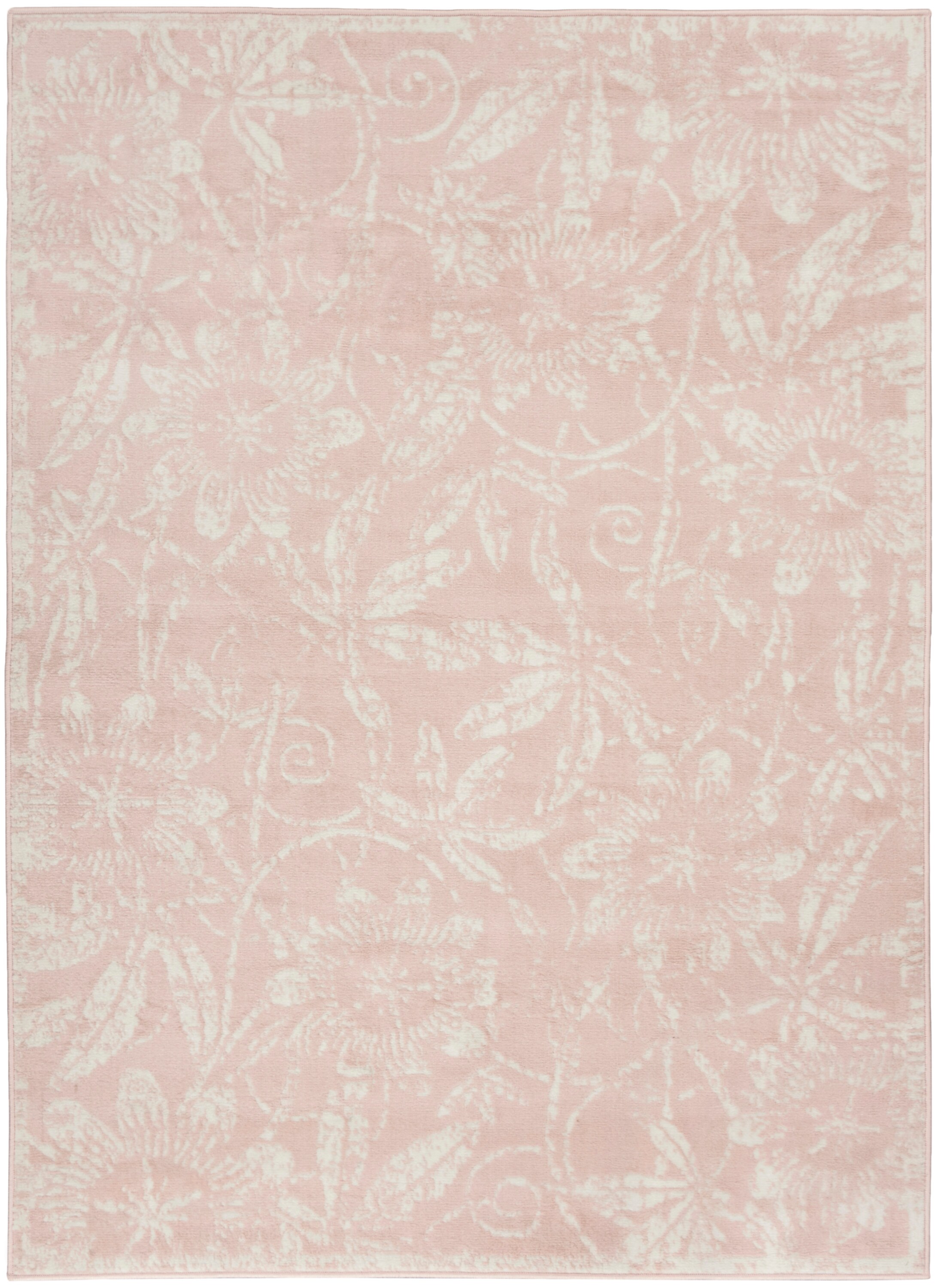 Nourison Whimsicle 5 X 7 Pink Indoor Floral/Botanical Area Rug in the ...