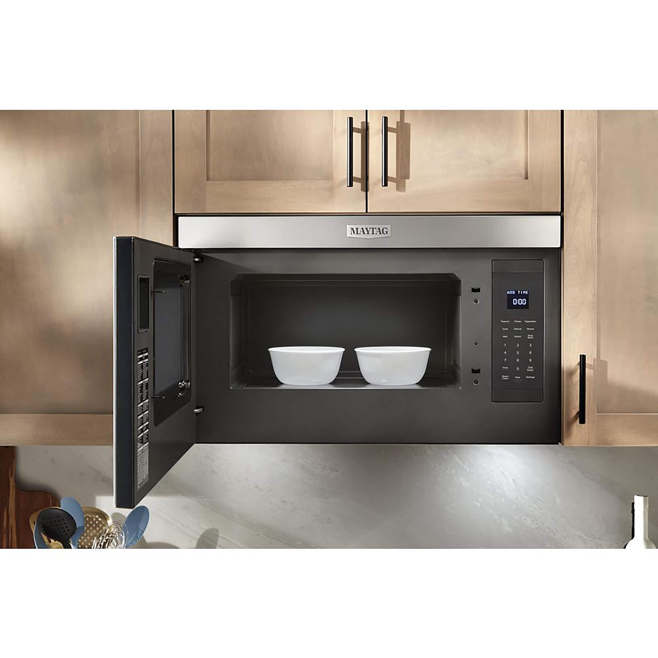 Maytag 30-inch, 1.7 cu.ft. Over-the-Range Microwave Oven with Stainless  Steel Interior MMV1175JW