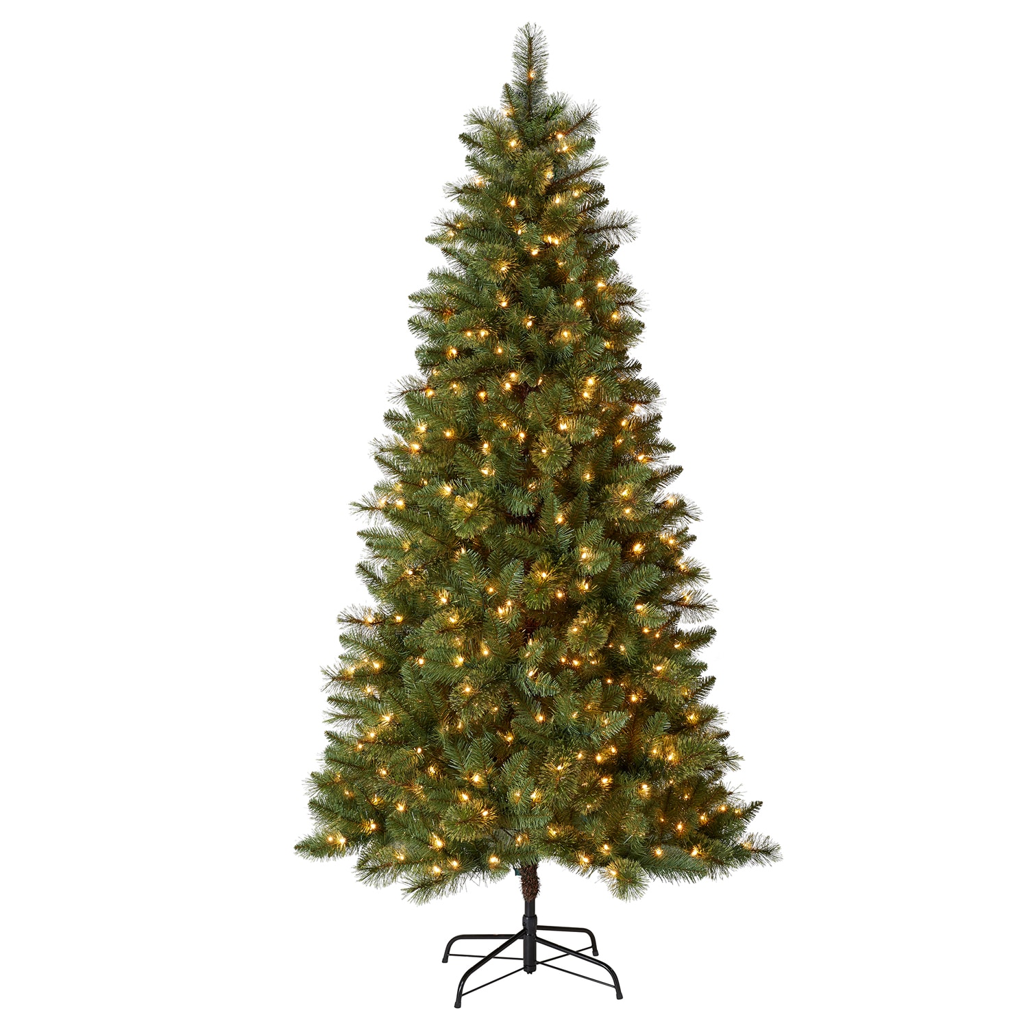 Holiday Living 7.5-ft Pre-lit Lawndale Slim Artificial Christmas Tree ...