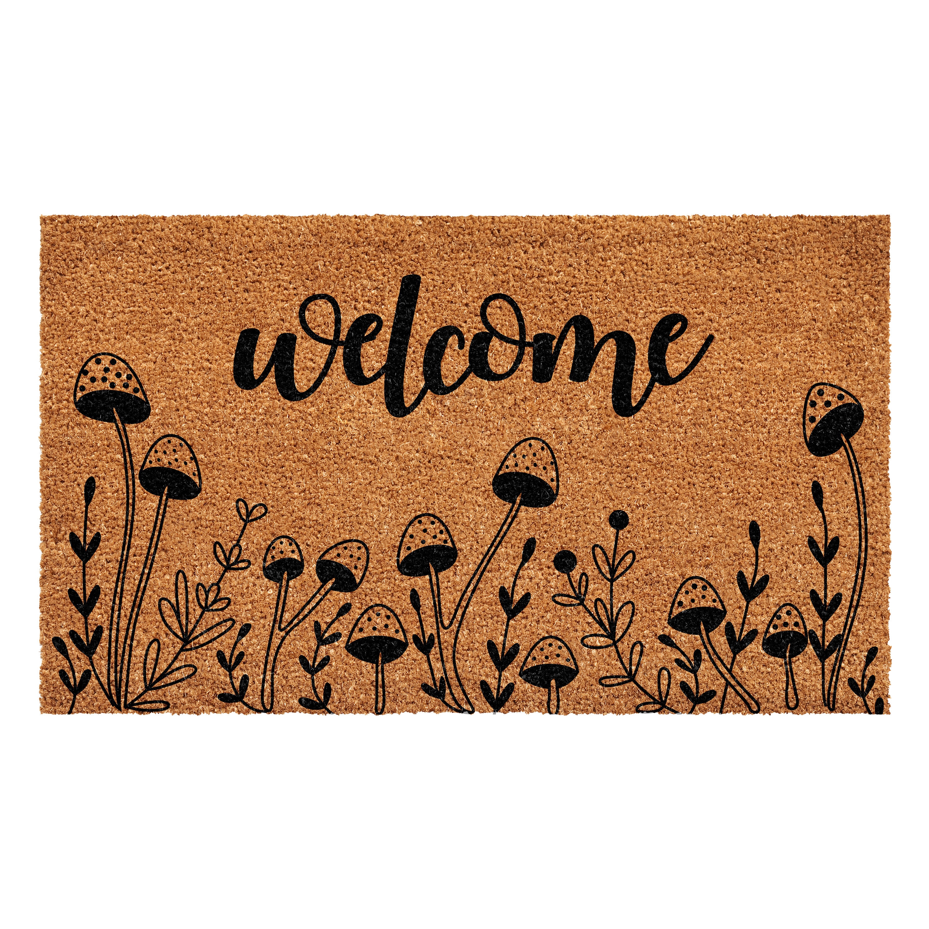 Callowaymills 112261729 1-1/2-ft x 2-1/2-ft Natural, Black Coir/Vinyl Rectangular Indoor or outdoor Decorative Door mat