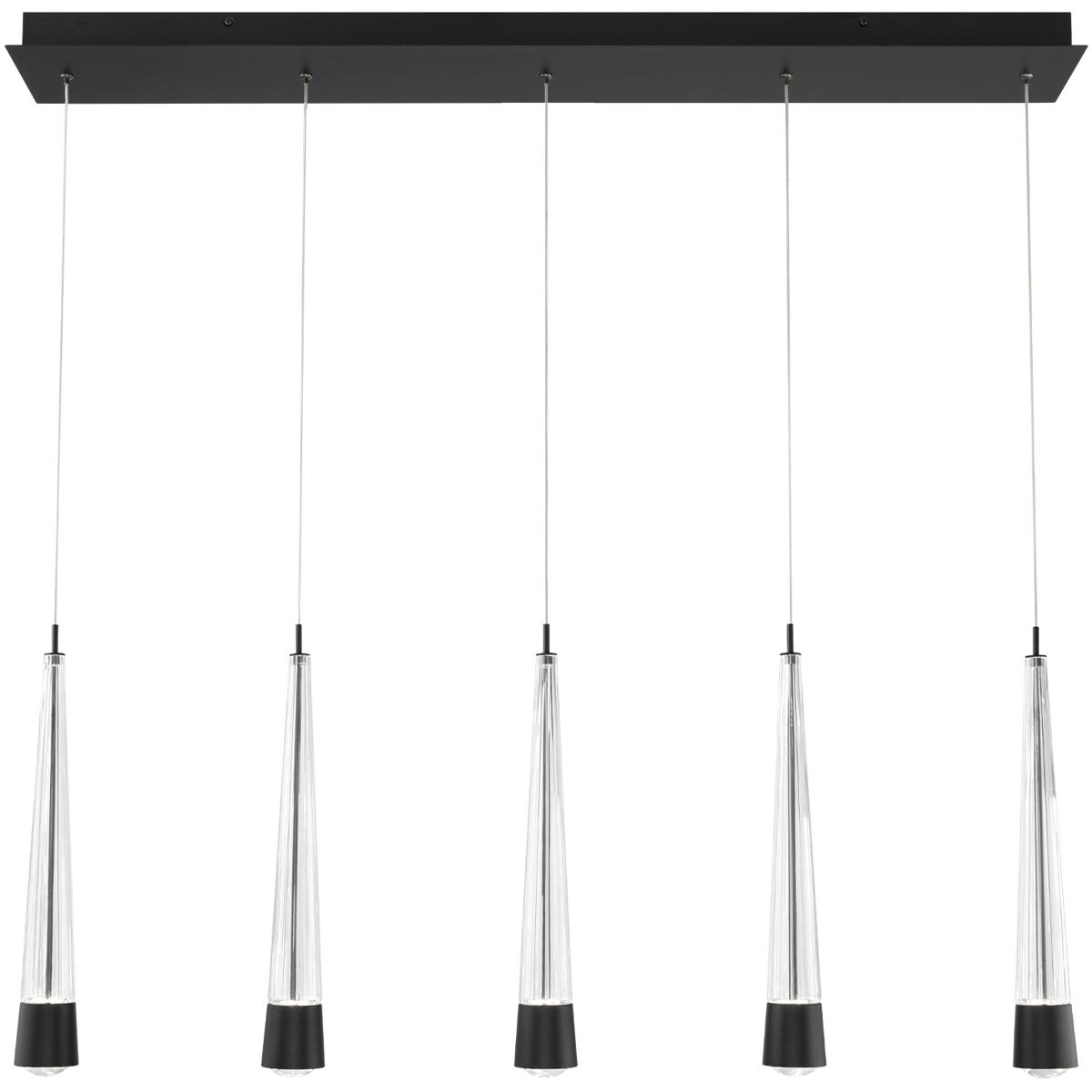  PD-59405L-BK Quill LED 263 inch Black Multi-Light Pendant Ceiling Light dweLED